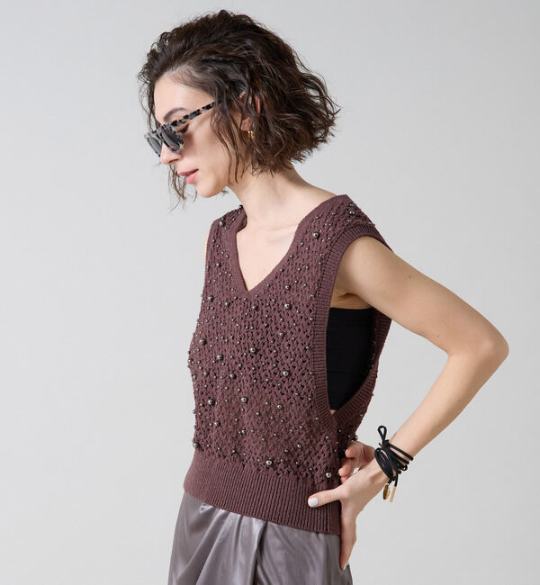 Liesse「パールニットベスト」|ベスト・ジレ|