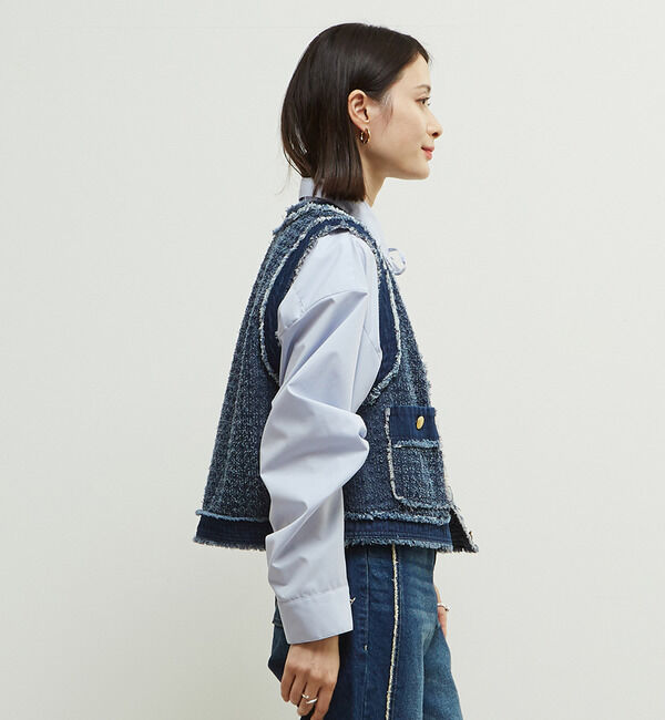 Soffitto「デニムツイード見え加工ベスト」|ベスト・ジレ|