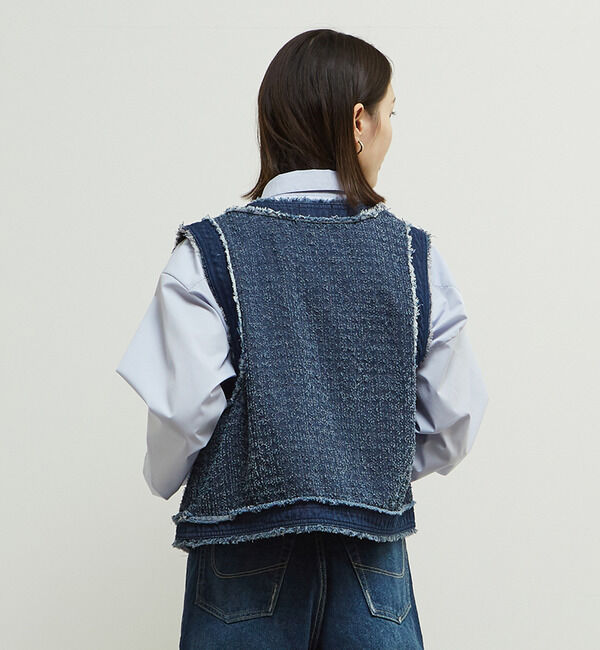 Soffitto「デニムツイード見え加工ベスト」|ベスト・ジレ|