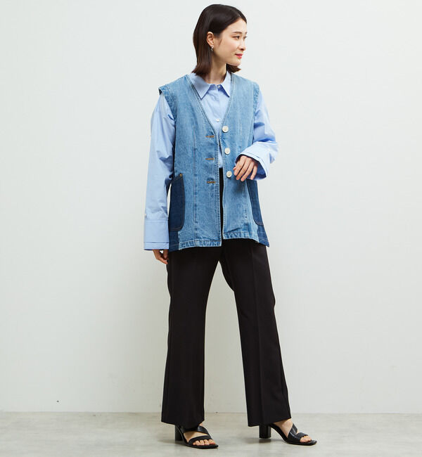 Soffitto「配色デニムベスト」|ベスト・ジレ|