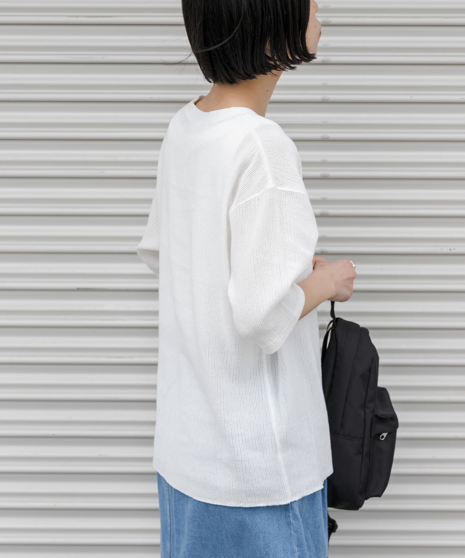 URBAN RESEARCH DOORS「FORK&SPOON　メッシュ5分袖プルオーバー」|Tシャツ・カットソー|