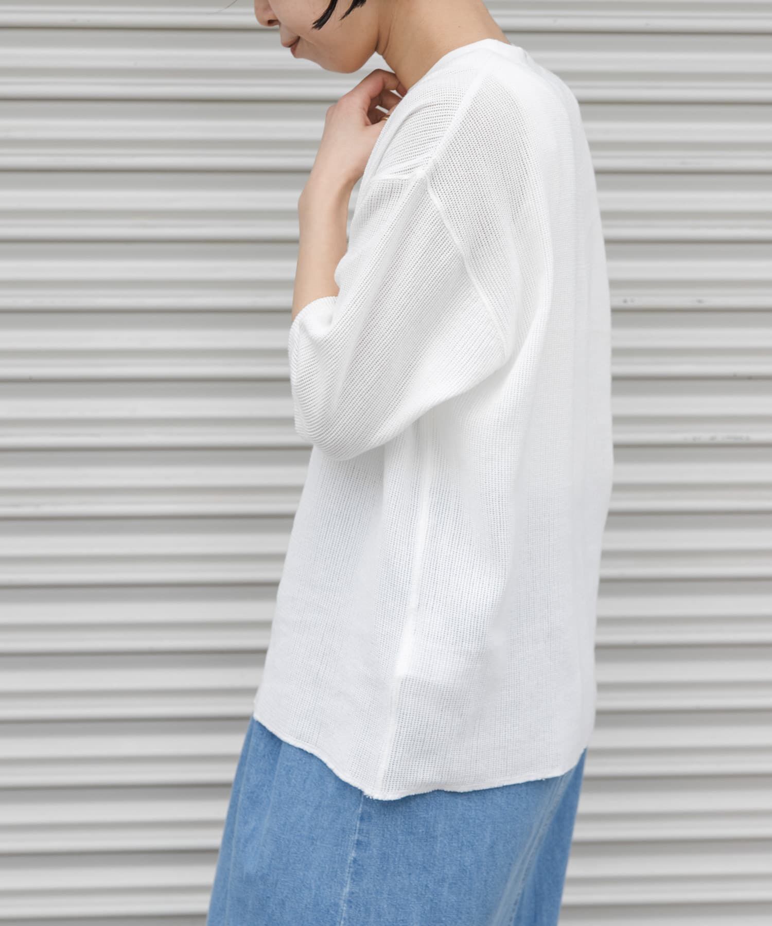 URBAN RESEARCH DOORS「FORK&SPOON　メッシュ5分袖プルオーバー」|Tシャツ・カットソー|