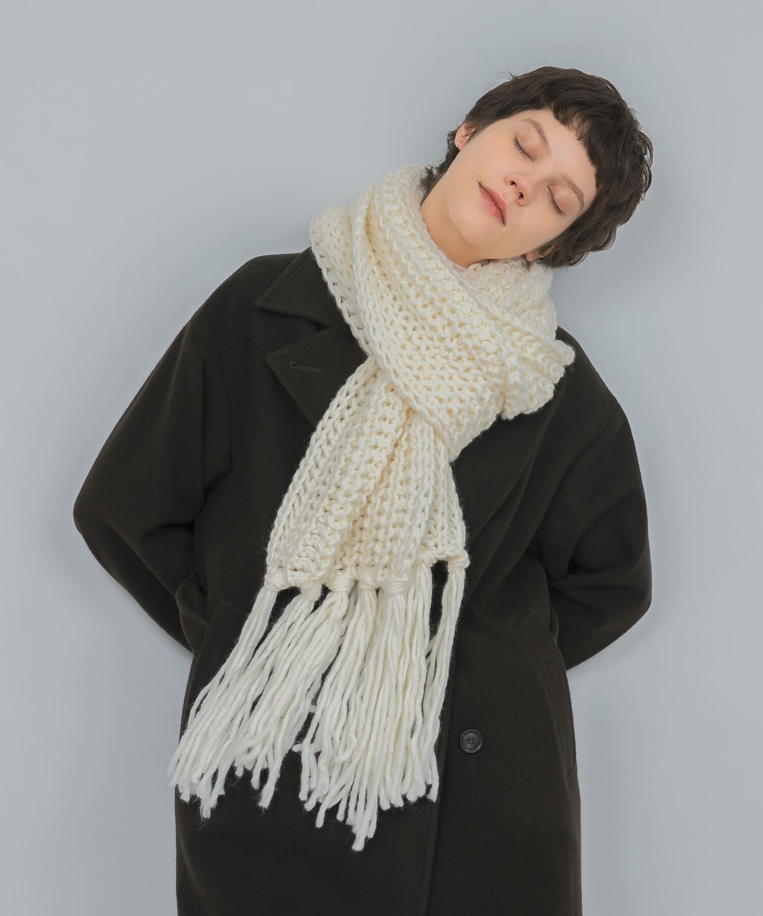 URBAN RESEARCH「Fratelli Talli　フリンジニットマフラー」|マフラー|