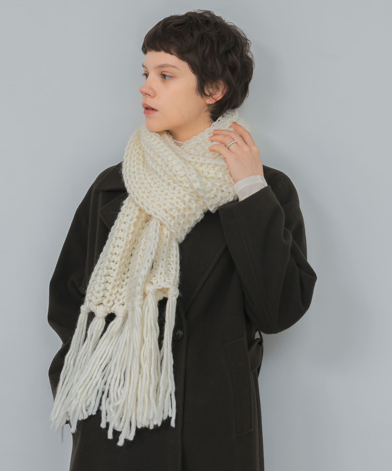 URBAN RESEARCH「Fratelli Talli　フリンジニットマフラー」|マフラー|