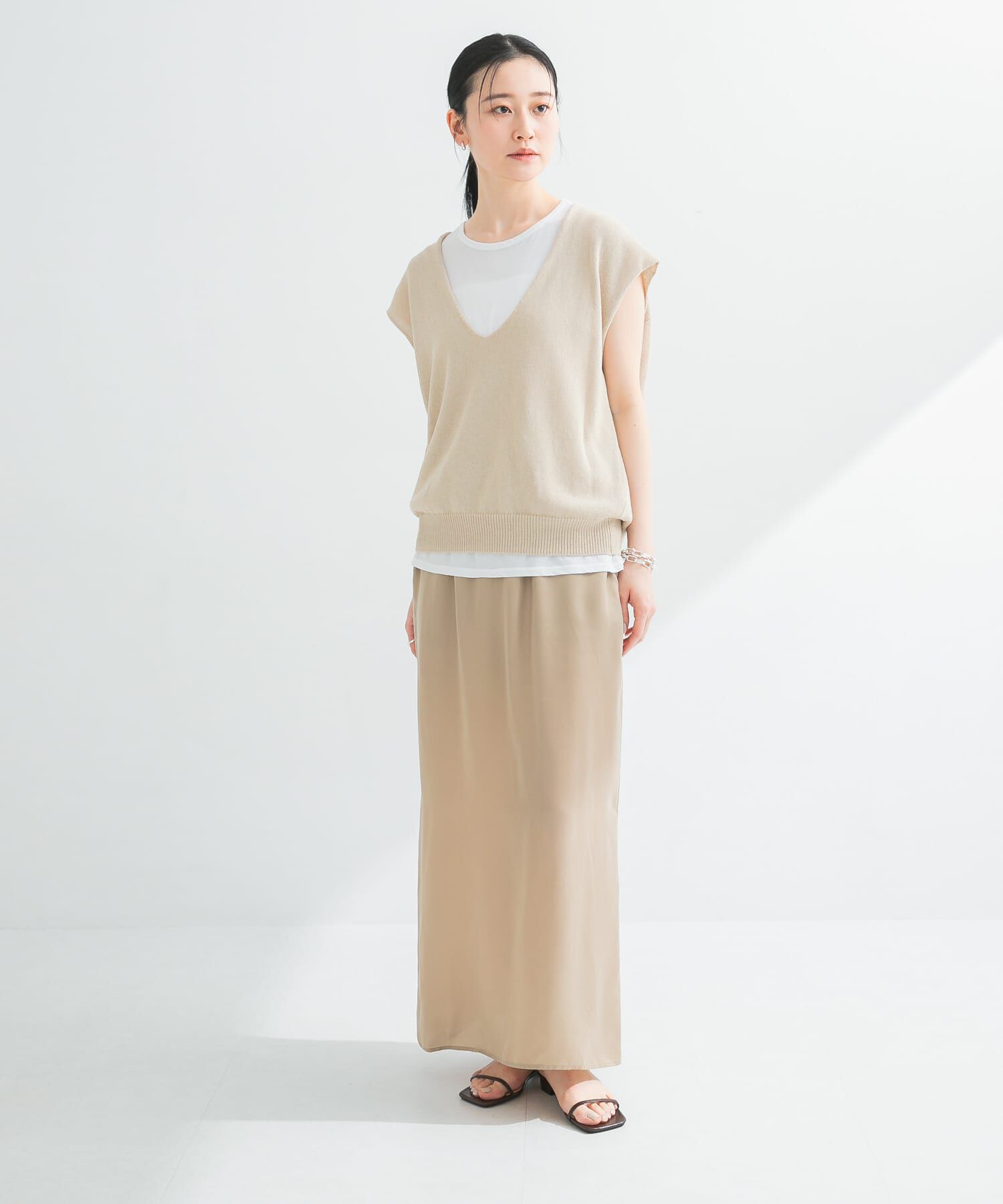 URBAN RESEARCH「『2サイズ展開』キュプラサテンストレートスカート」|スカート|