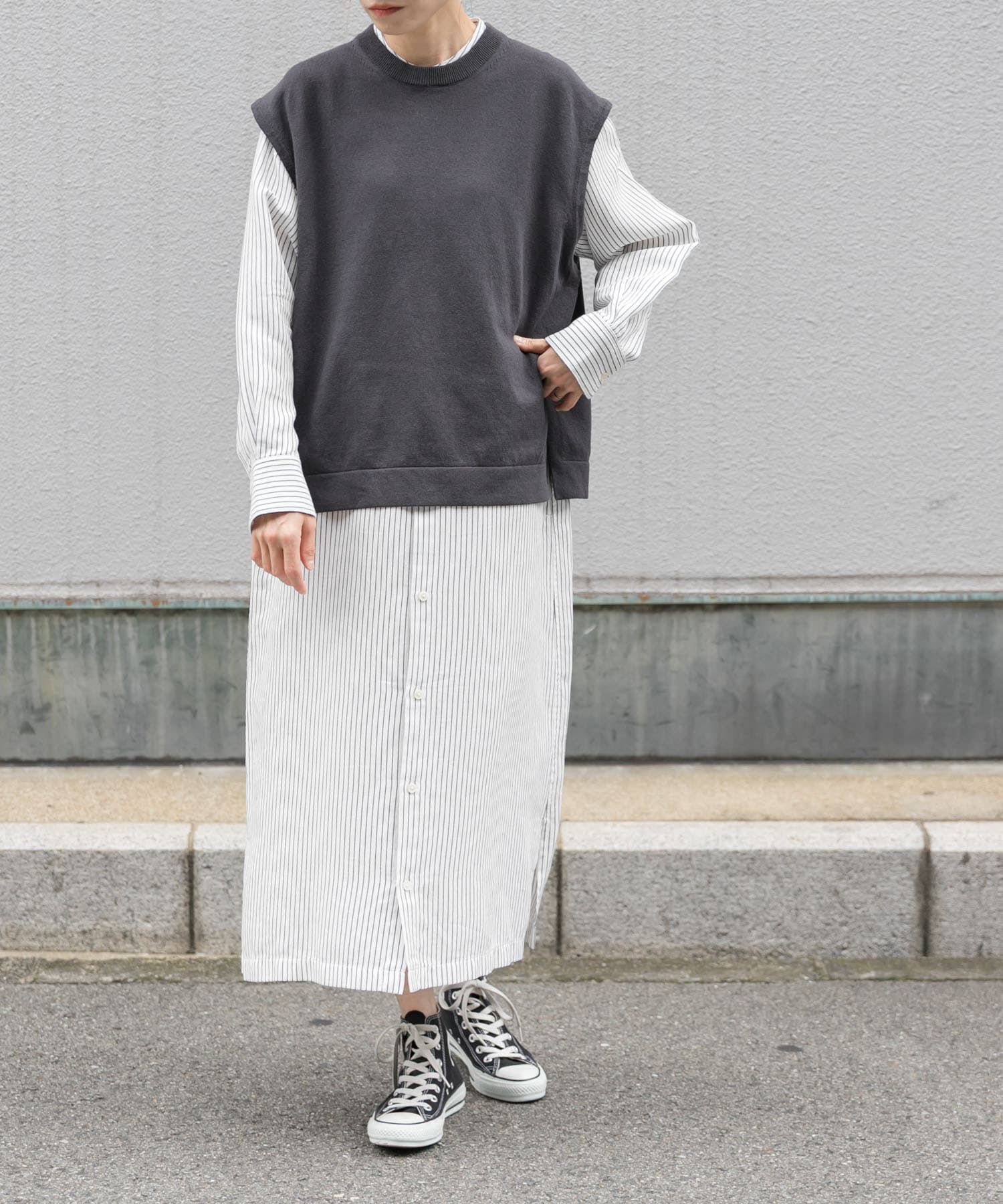 URBAN RESEARCH DOORS「FORK&SPOON　クルーネックニットベスト」|ベスト・ジレ|