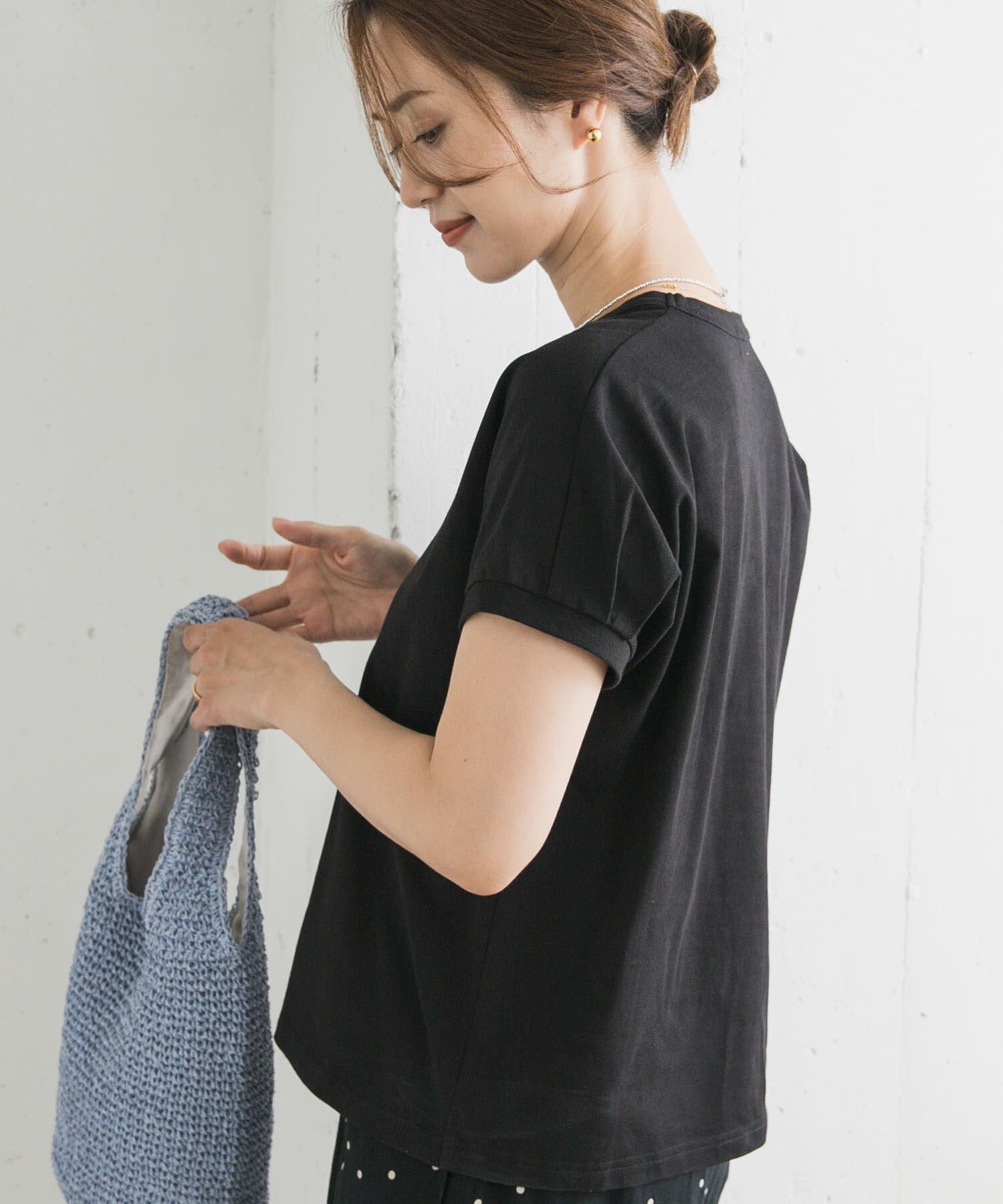 URBAN RESEARCH DOORS「『UR TECH ひやサラクール』バックポイントタックプルオーバー」|Tシャツ・カットソー|