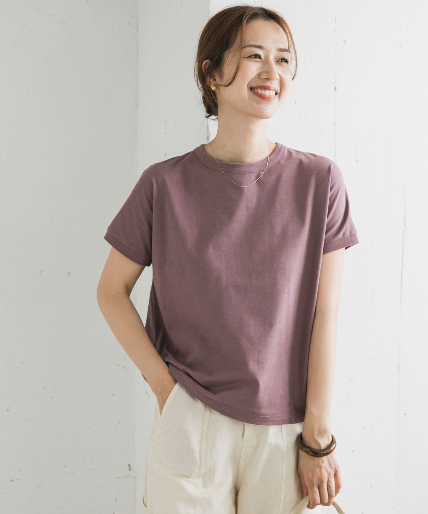 URBAN RESEARCH DOORS「『UR TECH ひやサラクール』バックポイントタックプルオーバー」|Tシャツ・カットソー|