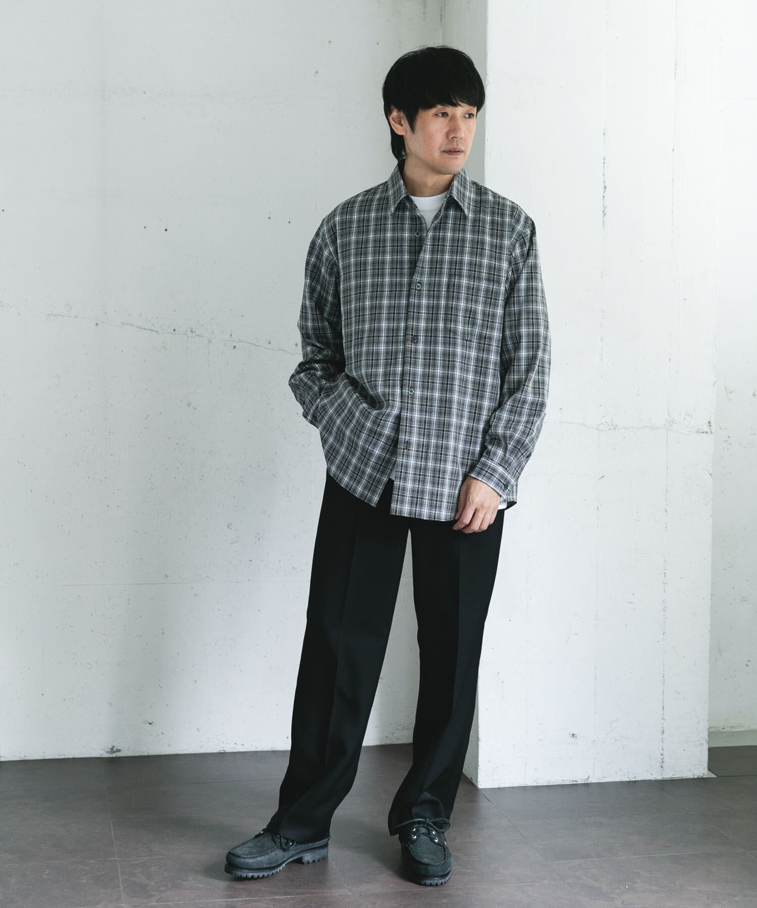 URBAN RESEARCH DOORS「オンブレチェックレギュラーカラーシャツ」|シャツ・ブラウス|