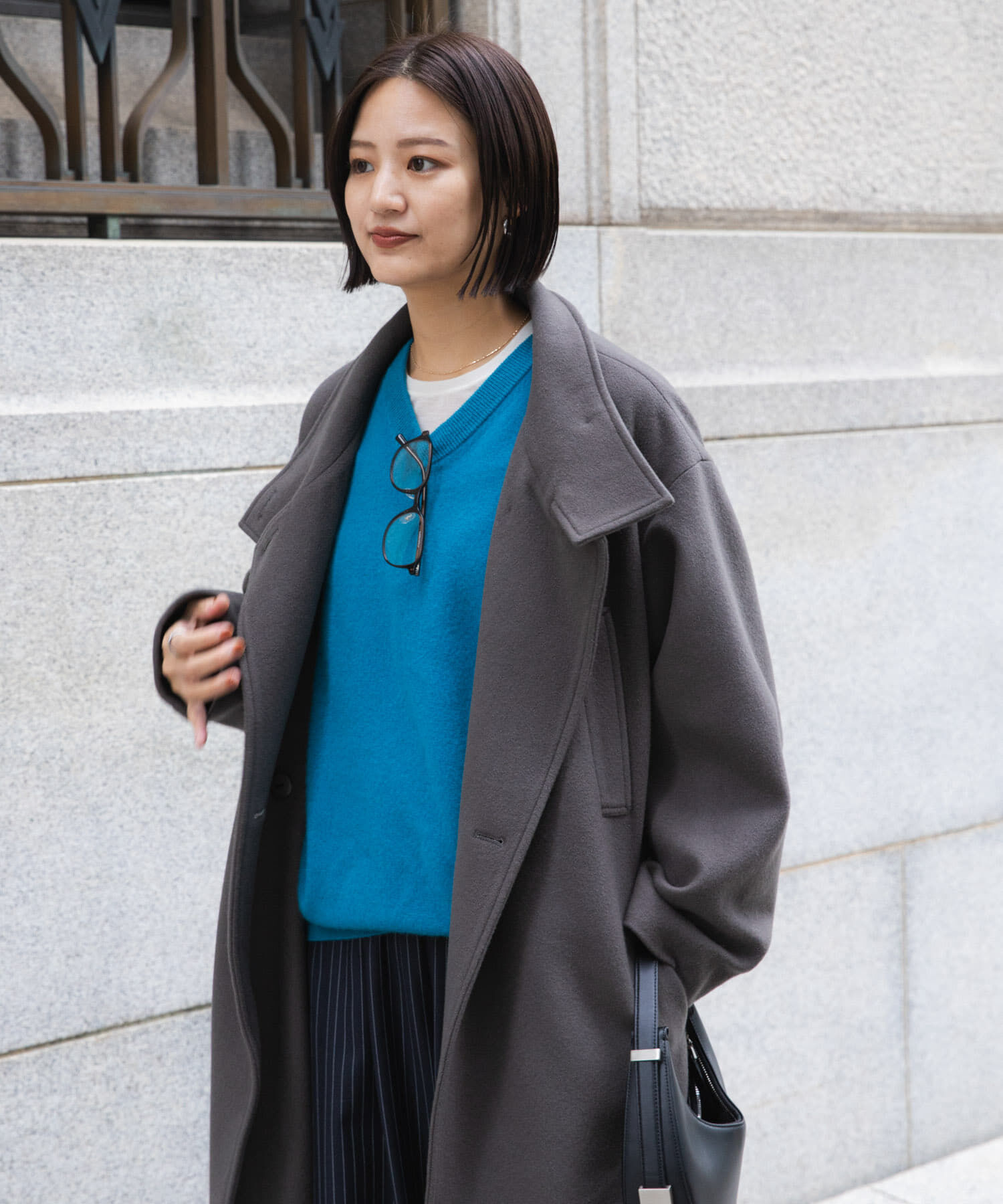 URBAN RESEARCH「スーパー100ウールスタンドカラーコート」|ノーカラーコート|