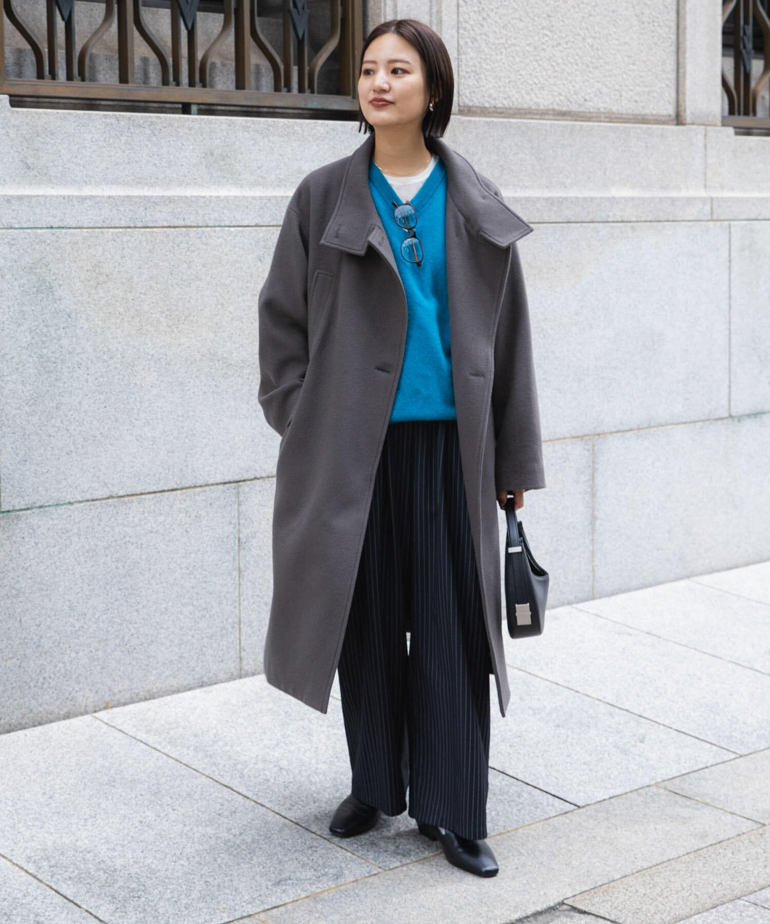 URBAN RESEARCH「スーパー100ウールスタンドカラーコート」|ノーカラーコート|