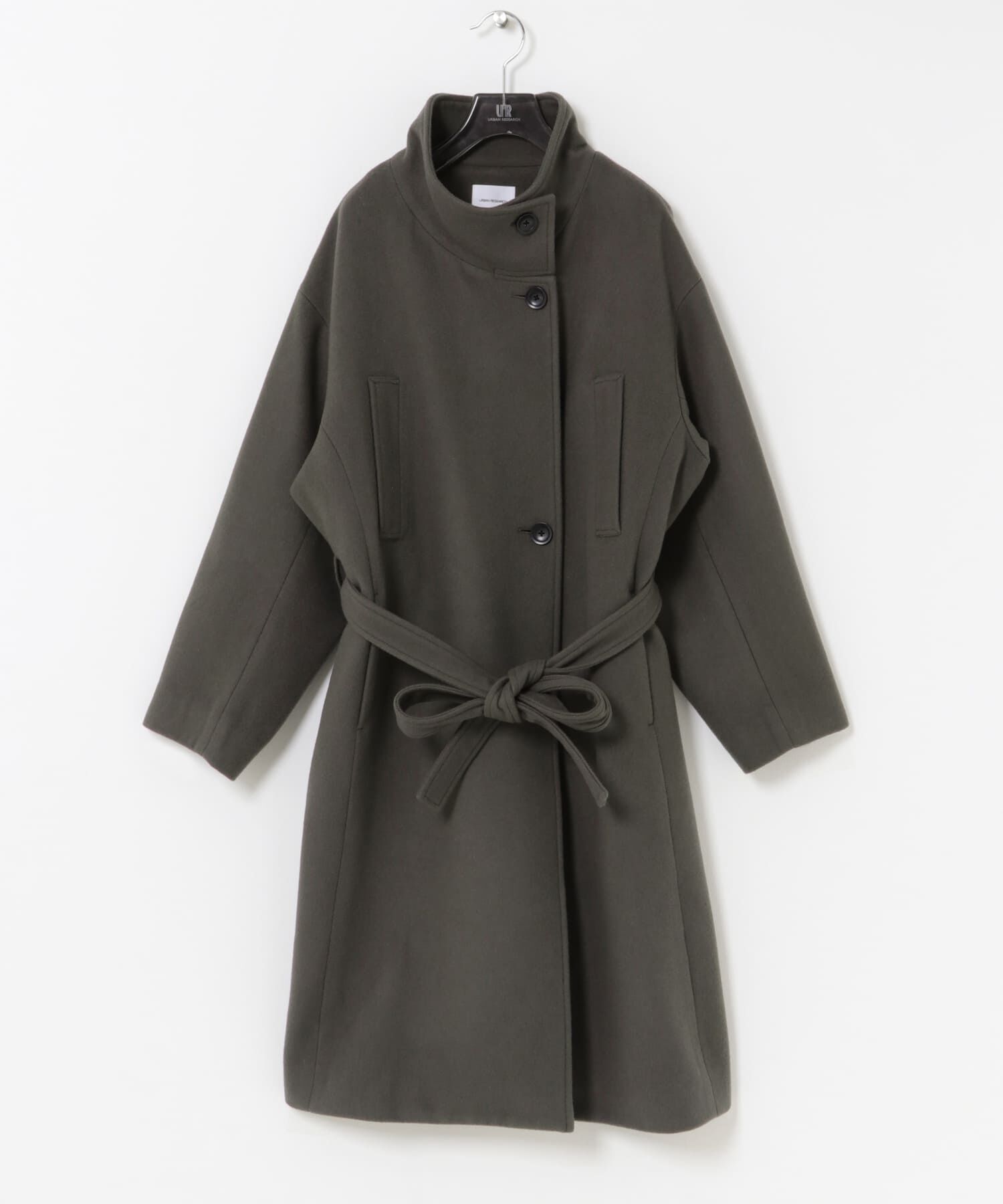 URBAN RESEARCH「スーパー100ウールスタンドカラーコート」|ノーカラーコート|