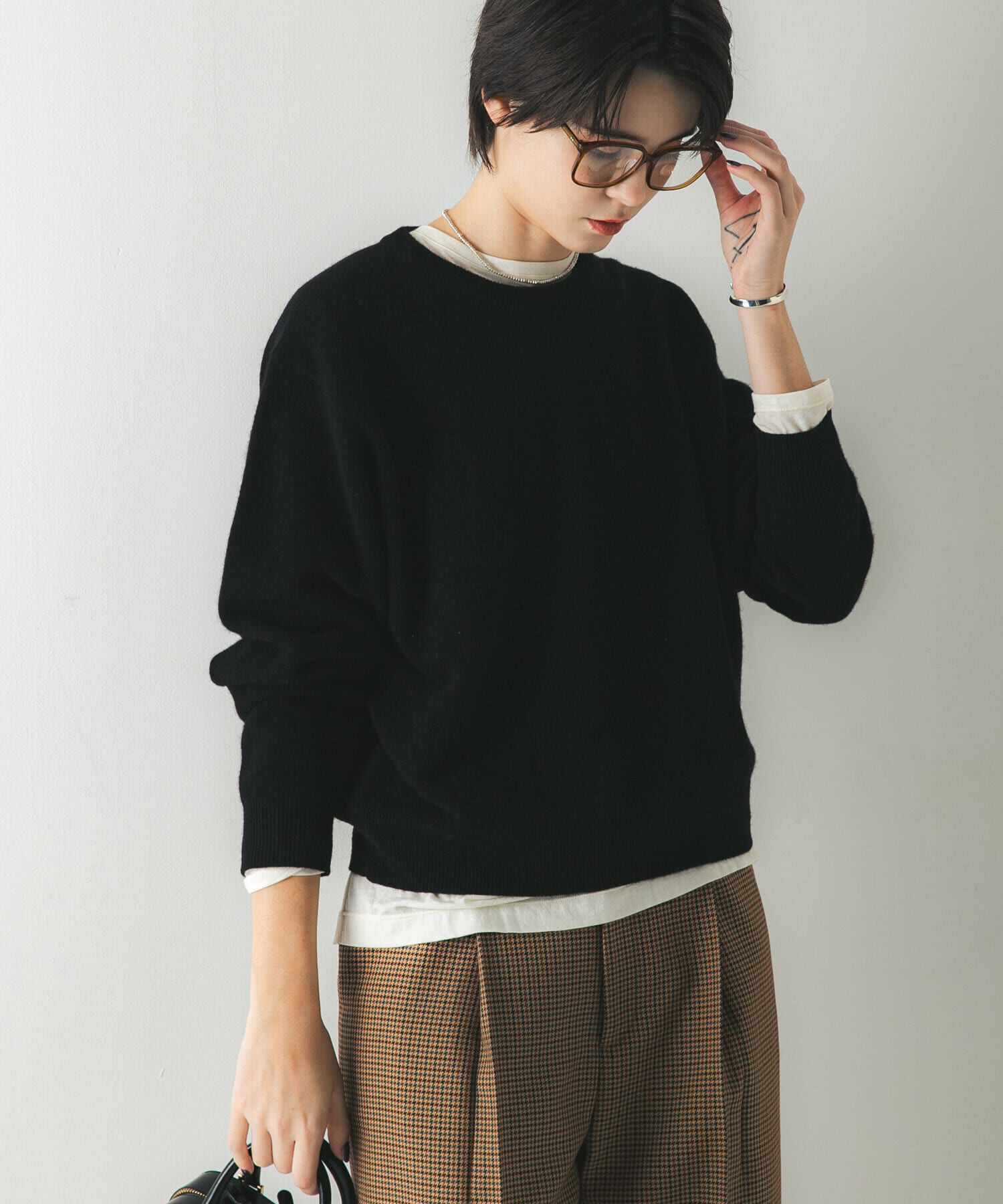 URBAN RESEARCH「ウール100 クルーネックソフトニット」|ニット・セーター|ブラック