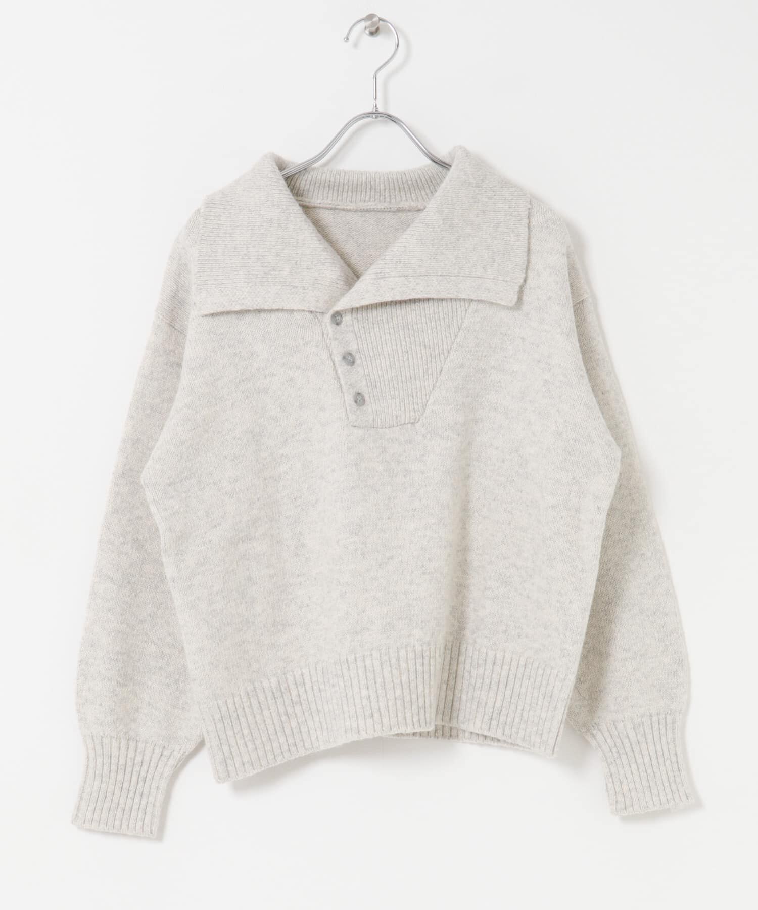 URBAN RESEARCH DOORS「変形カラーニットプルオーバー」|ニット・セーター|