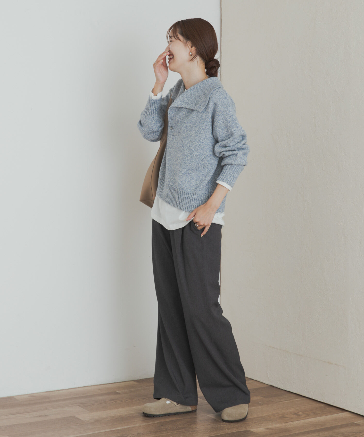 URBAN RESEARCH DOORS「変形カラーニットプルオーバー」|ニット・セーター|