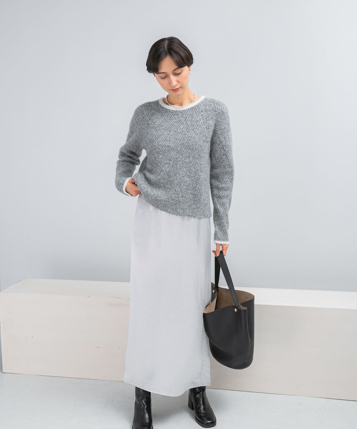 URBAN RESEARCH ROSSO「ダイヤ柄編ラメミックスニット」|ニット・セーター|