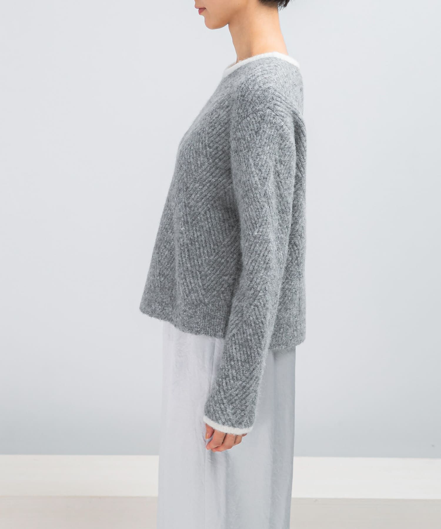 URBAN RESEARCH ROSSO「ダイヤ柄編ラメミックスニット」|ニット・セーター|