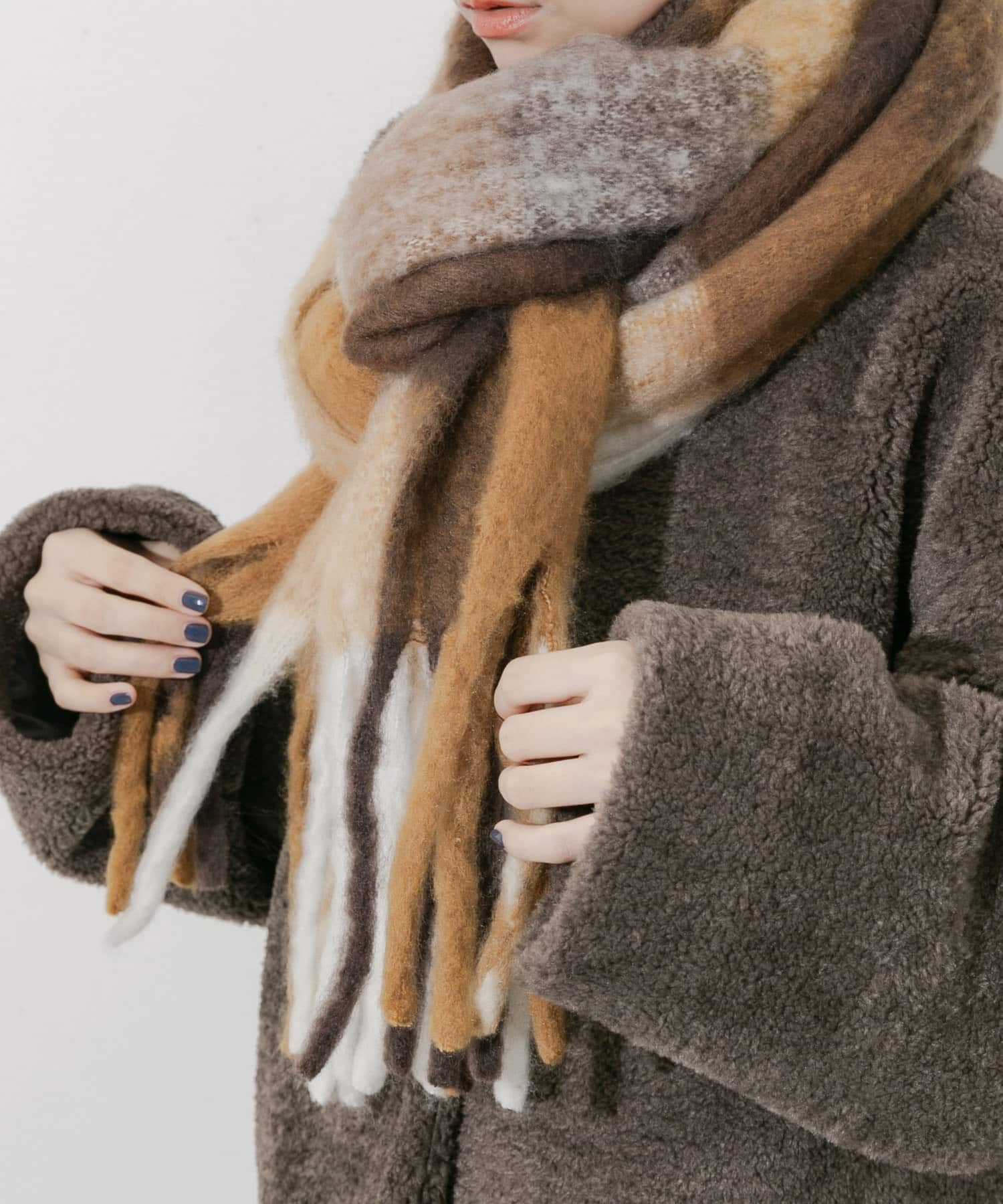 SMELLY「ボリュームチェックマフラー」|マフラー|