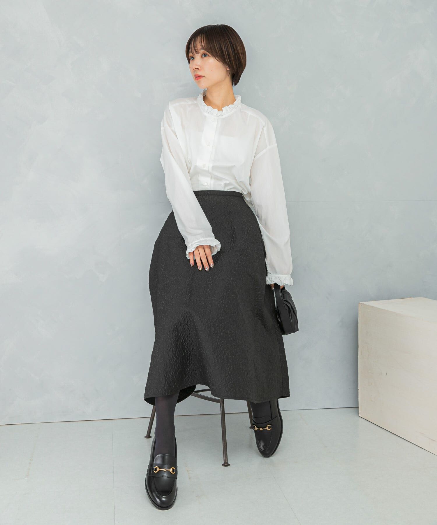 URBAN RESEARCH ROSSO「Torrazzo Donna　Frill Collar Shirt」|シャツ・ブラウス|ホワイト