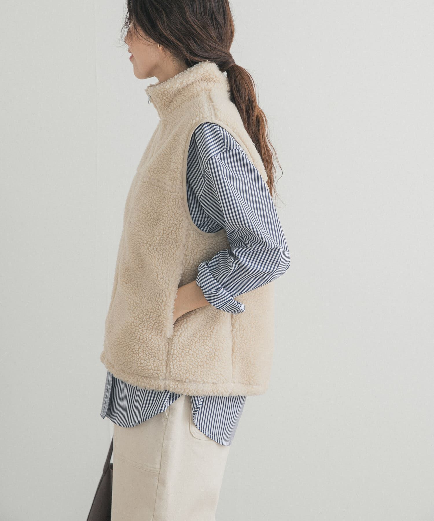 URBAN RESEARCH DOORS「ボアZIPベスト」|ベスト・ジレ|