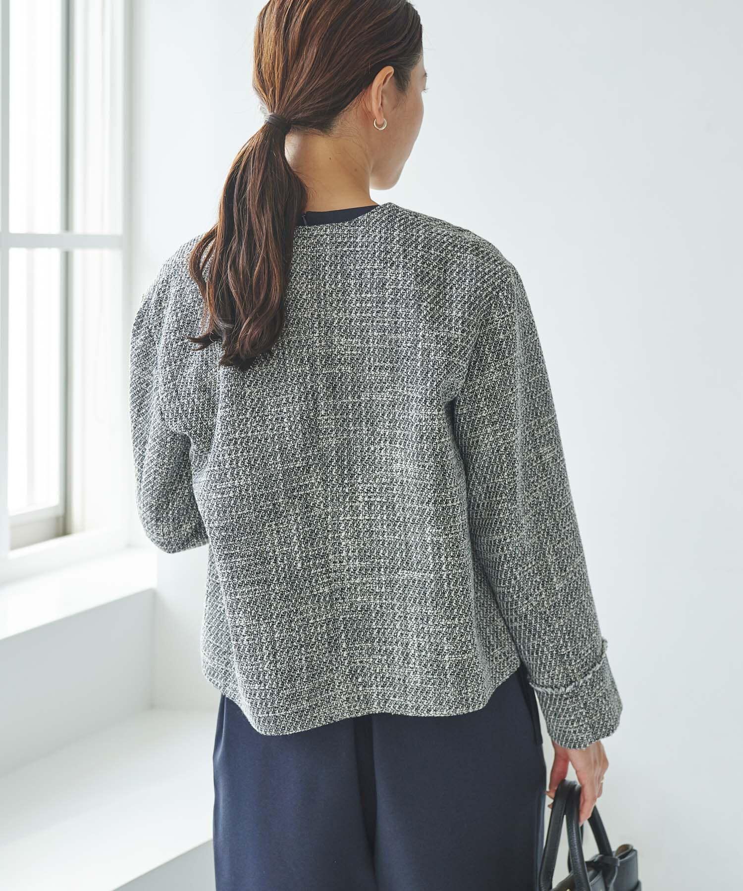 URBAN RESEARCH「ノーカラーツイードジャケット」|ノーカラージャケット|