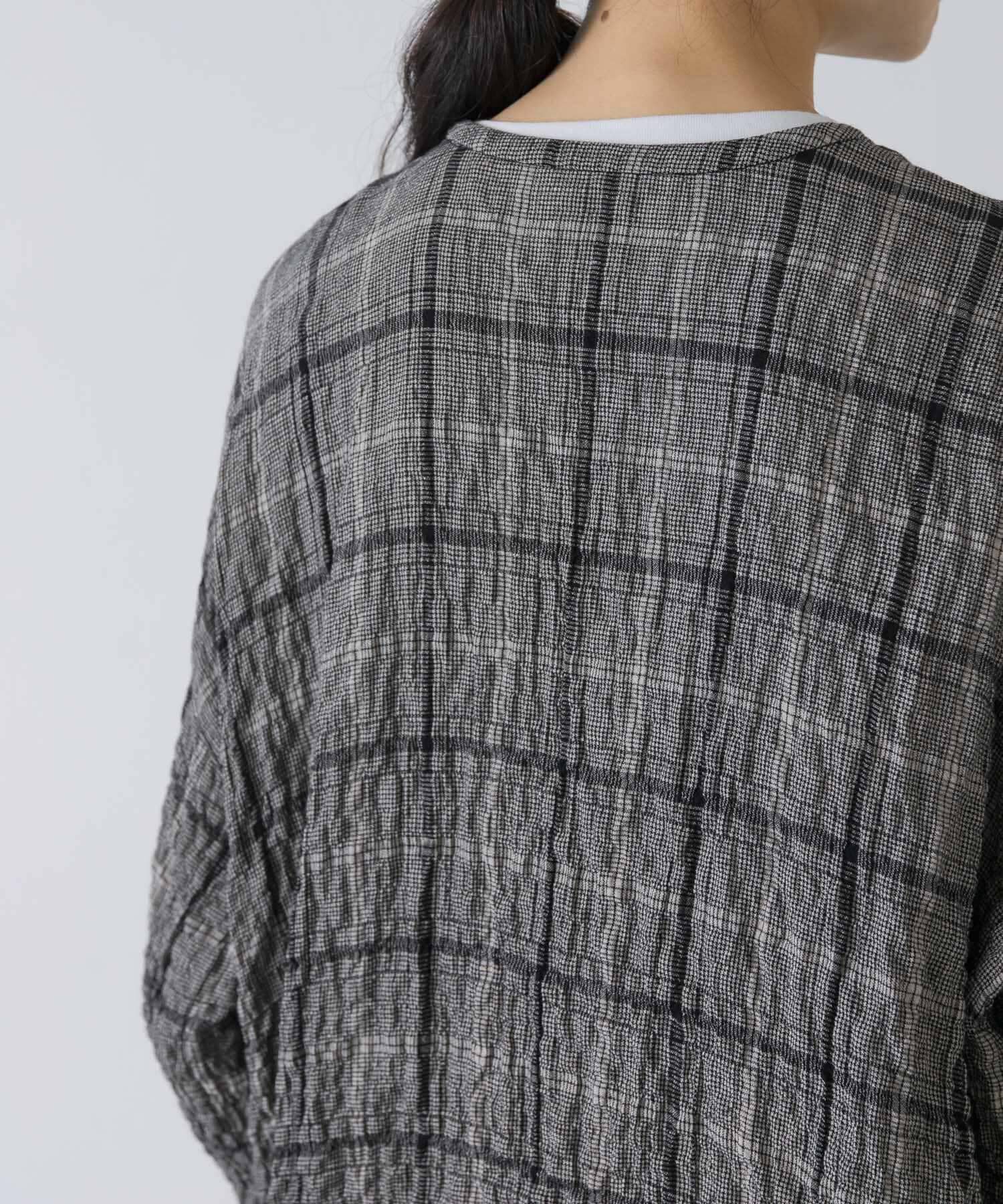 かぐれ「リネンレーヨンチェックシャツカーディガン」|シャツ・ブラウス|