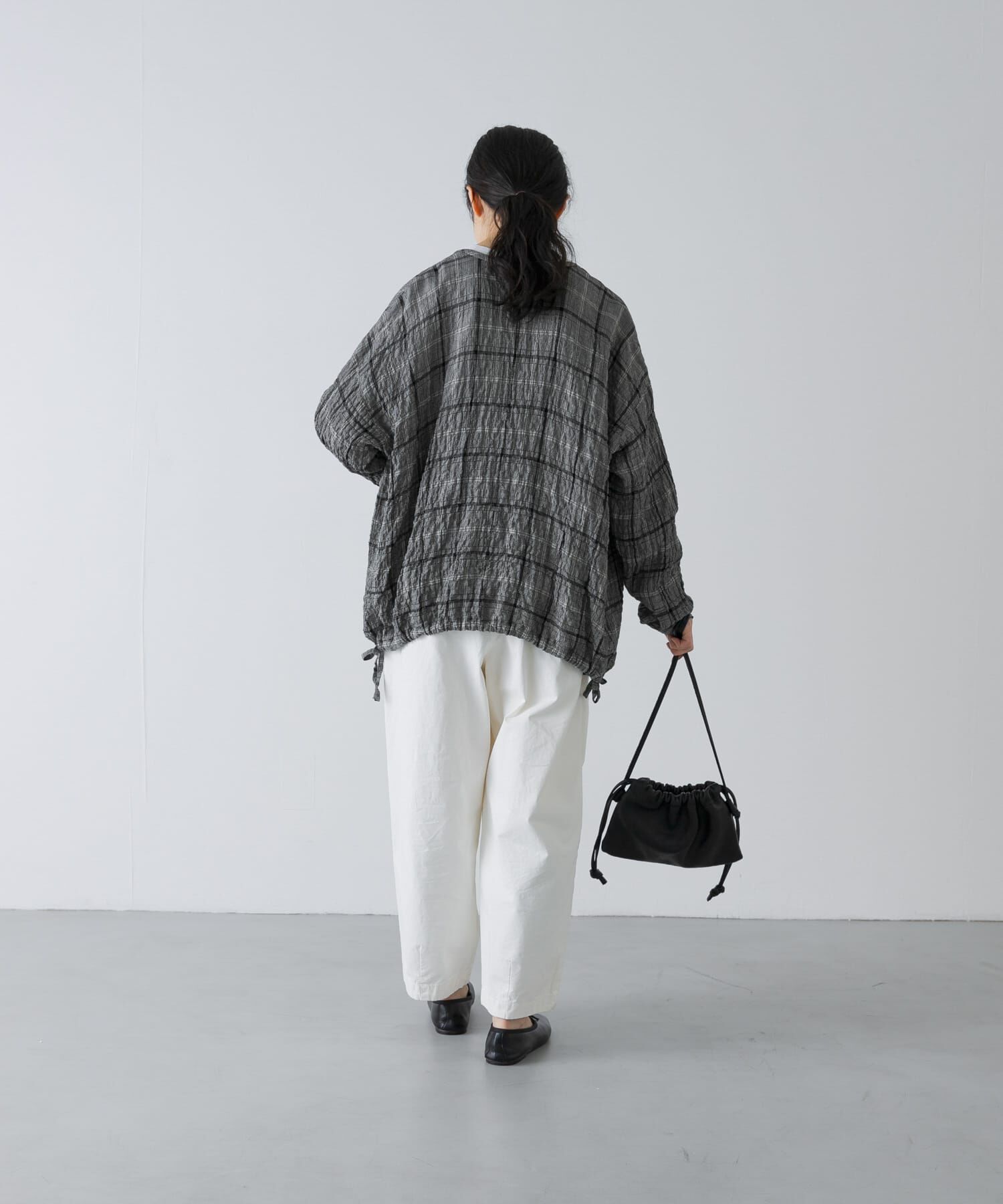 かぐれ「リネンレーヨンチェックシャツカーディガン」|シャツ・ブラウス|