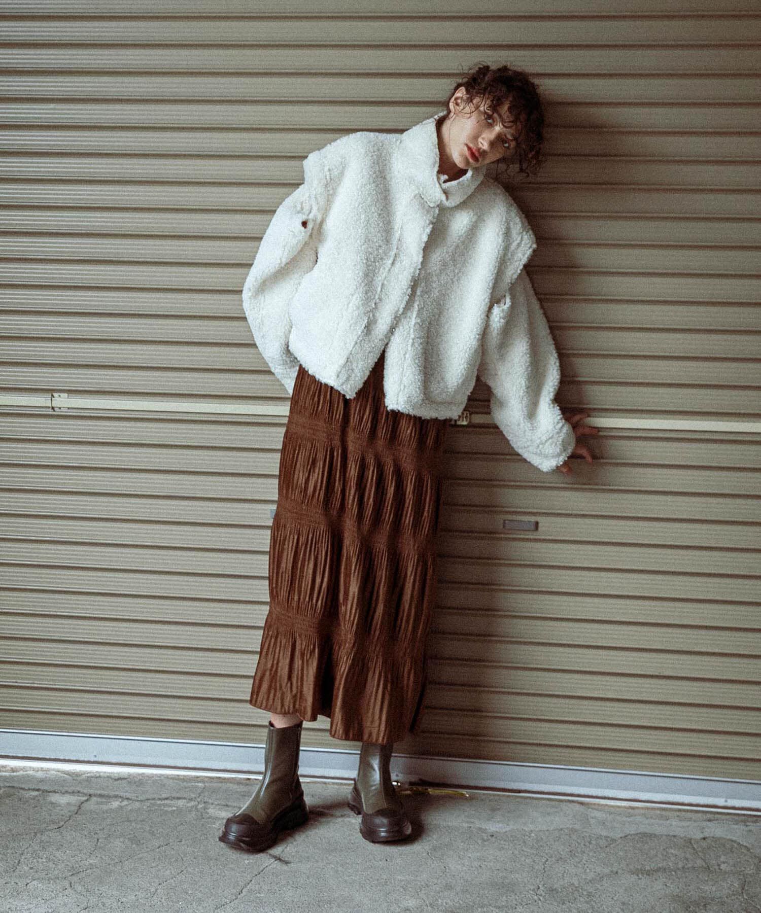  「マルチWAYボアジャケット」|ノーカラーコート|