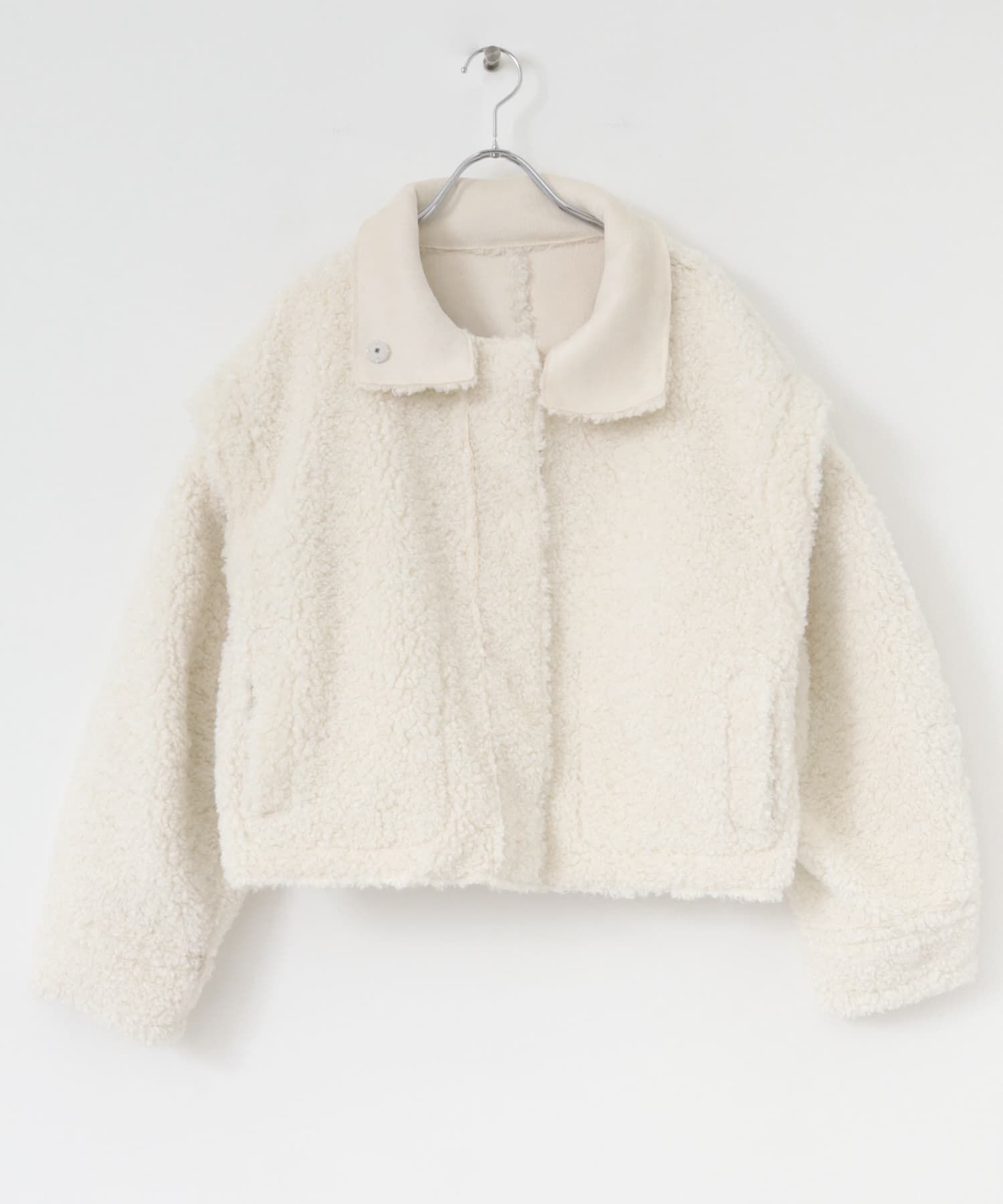  「マルチWAYボアジャケット」|ノーカラーコート|