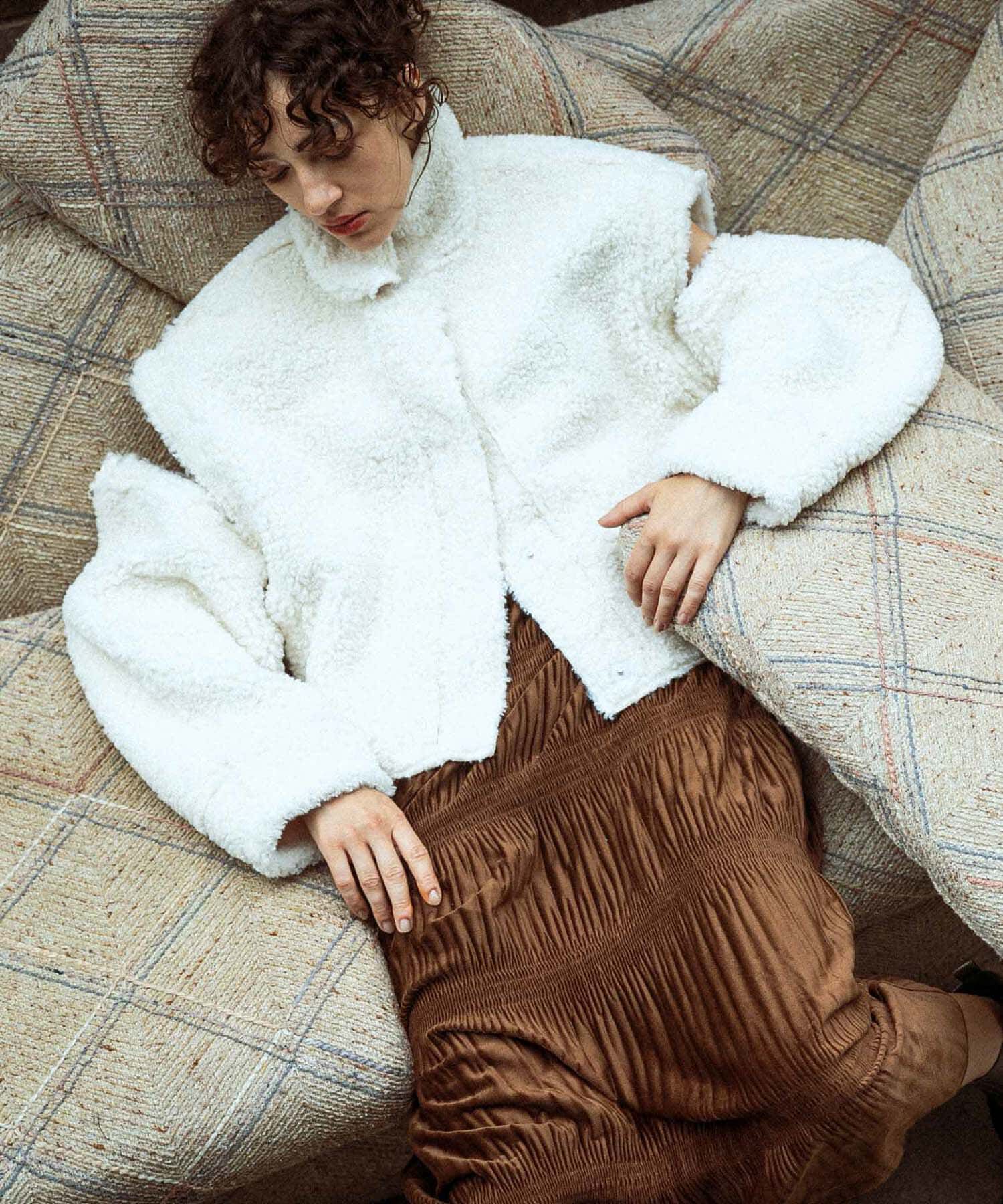  「マルチWAYボアジャケット」|ノーカラーコート|