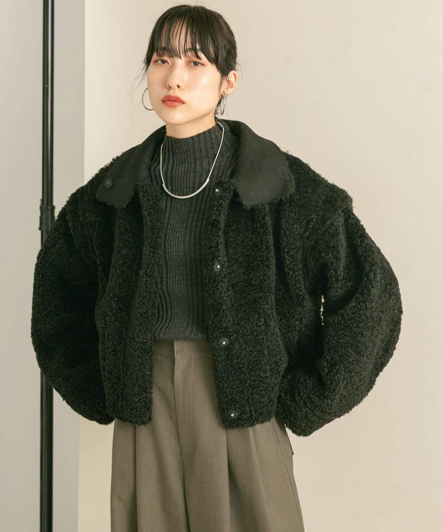  「マルチWAYボアジャケット」|ノーカラーコート|