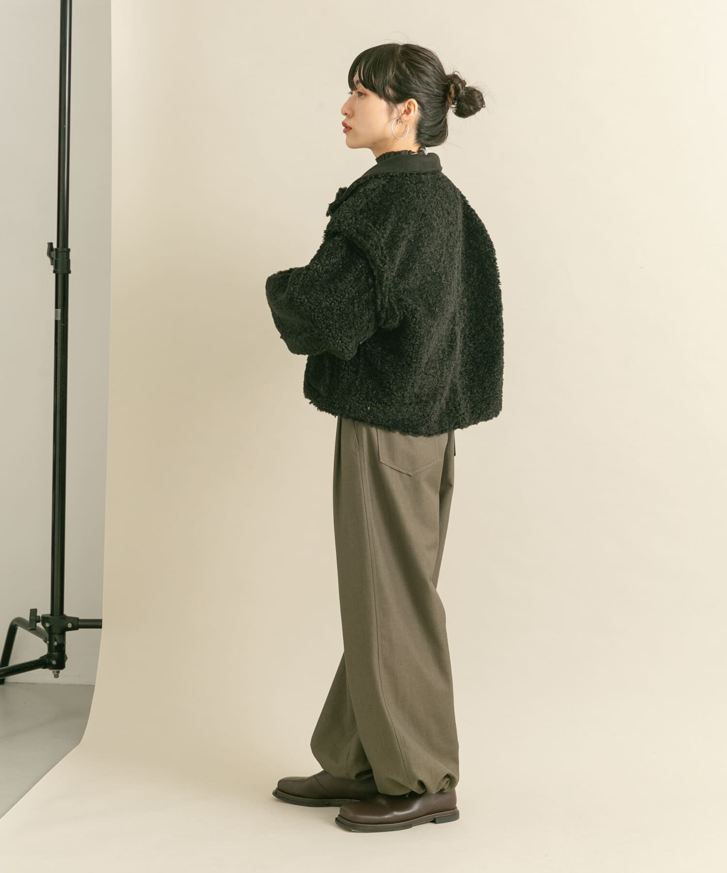  「マルチWAYボアジャケット」|ノーカラーコート|