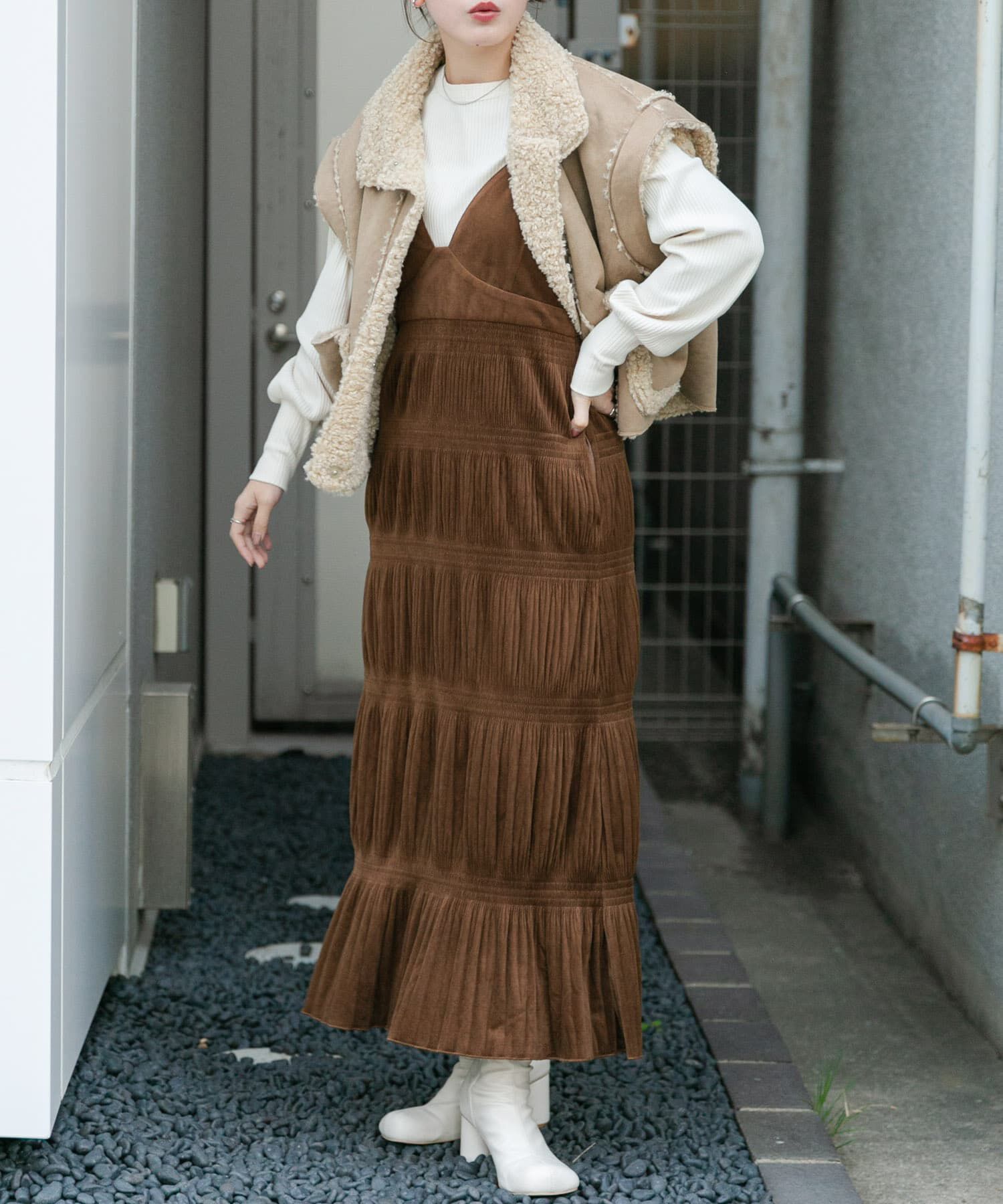  「マルチWAYボアジャケット」|ノーカラーコート|