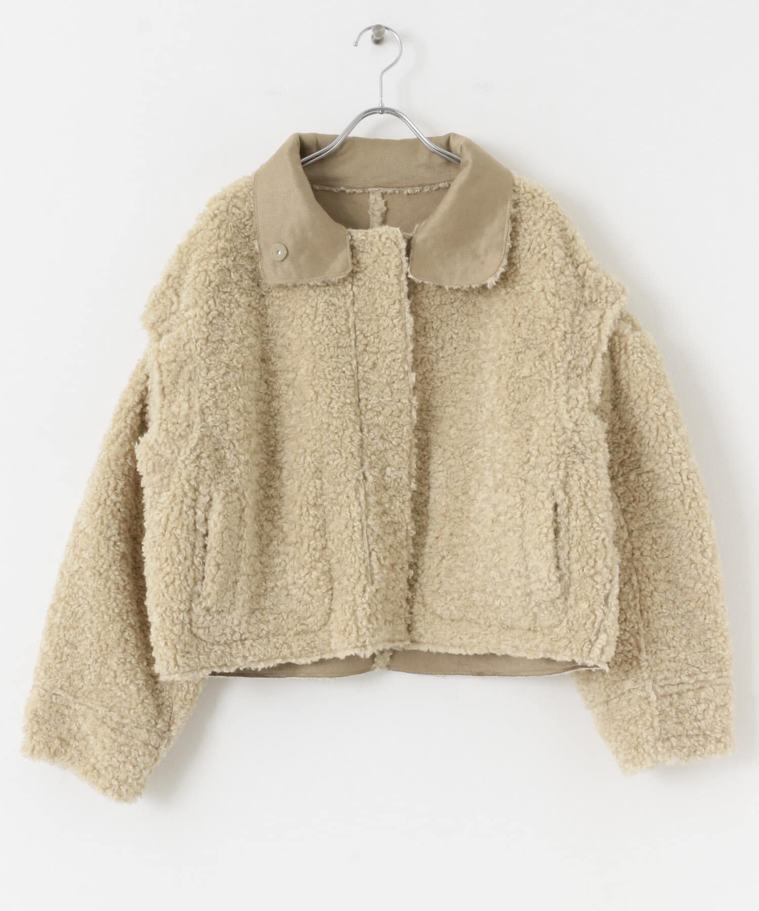  「マルチWAYボアジャケット」|ノーカラーコート|