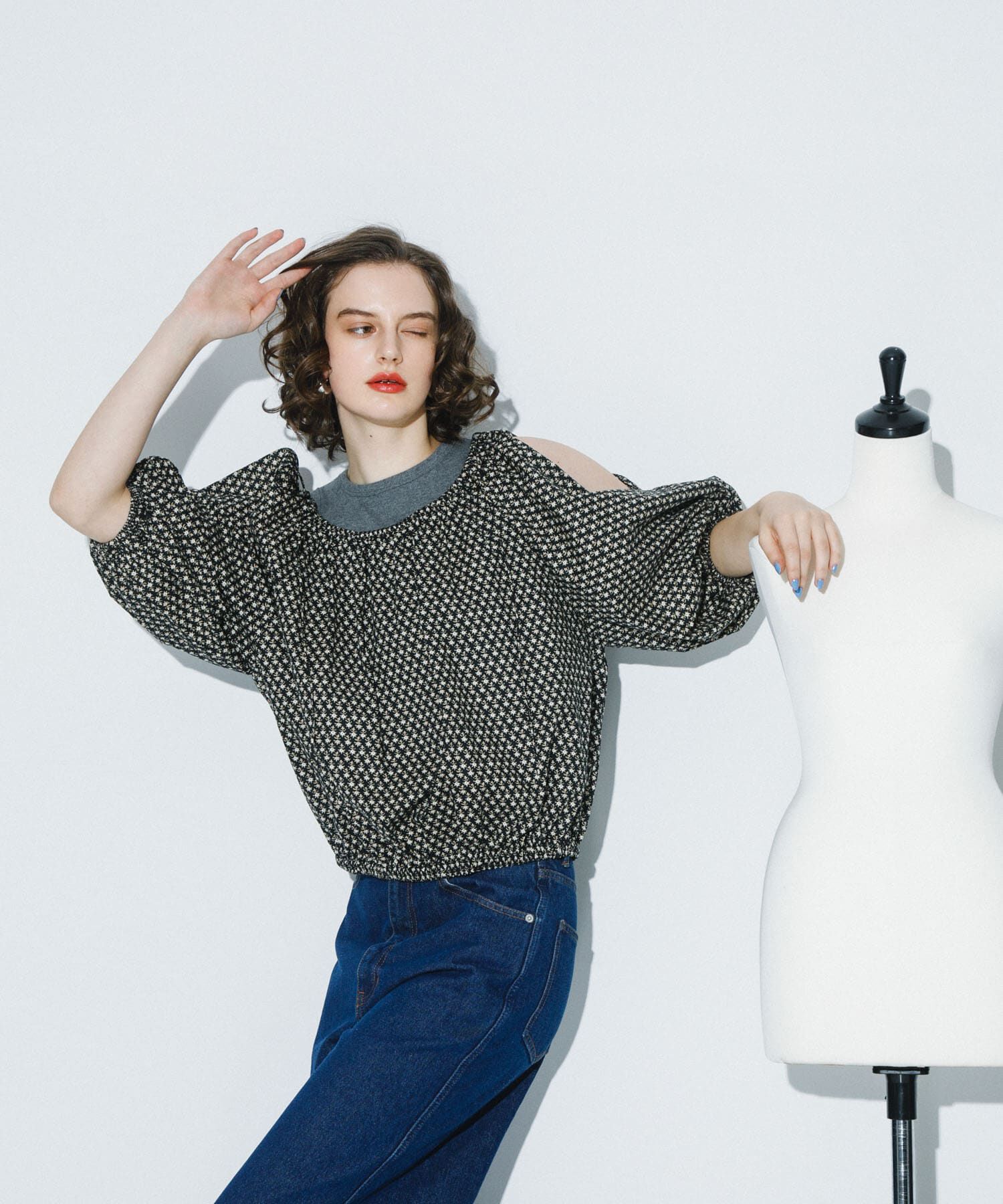  「2WAYフラワープリントブラウス」|シャツ・ブラウス|