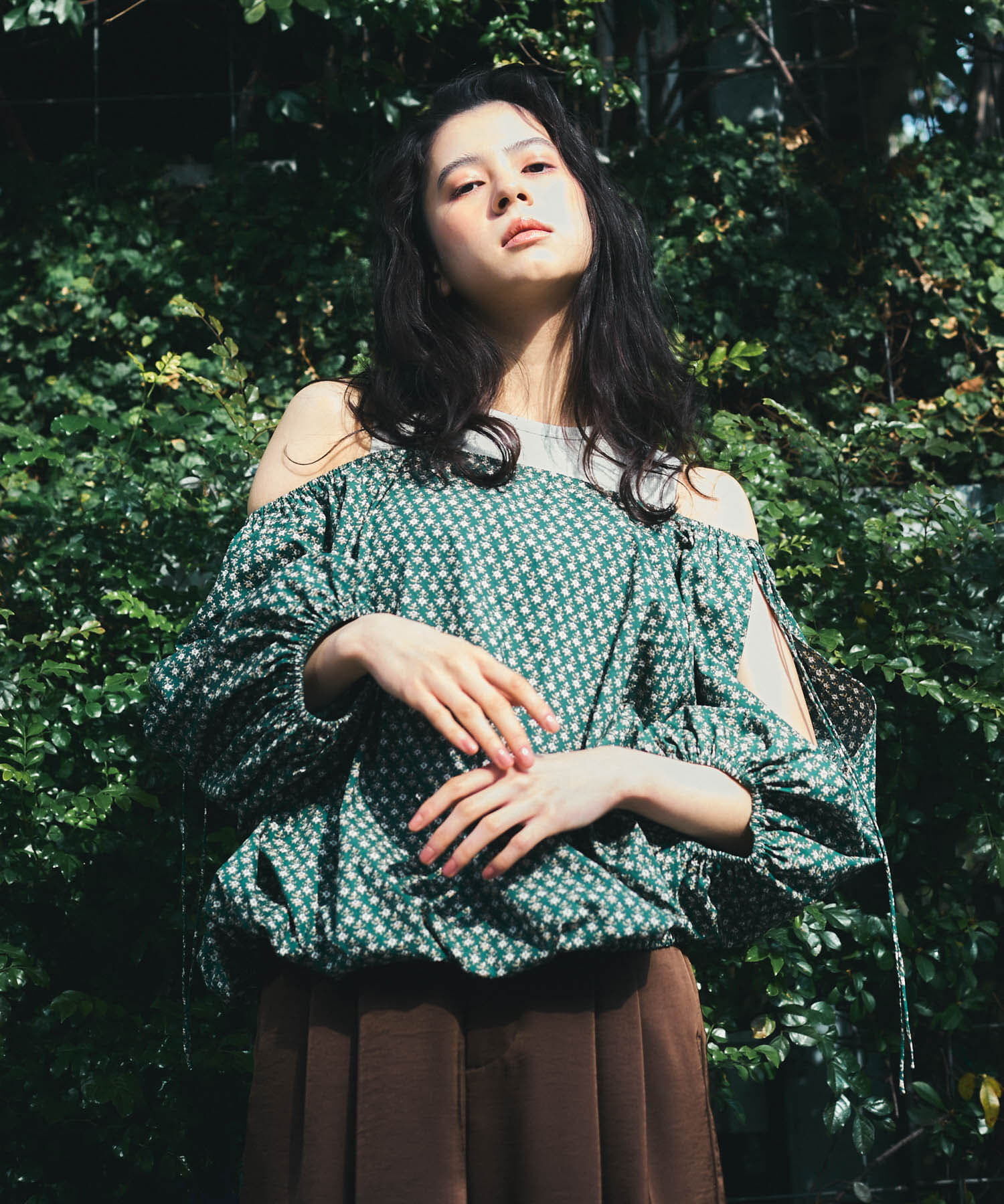  「2WAYフラワープリントブラウス」|シャツ・ブラウス|