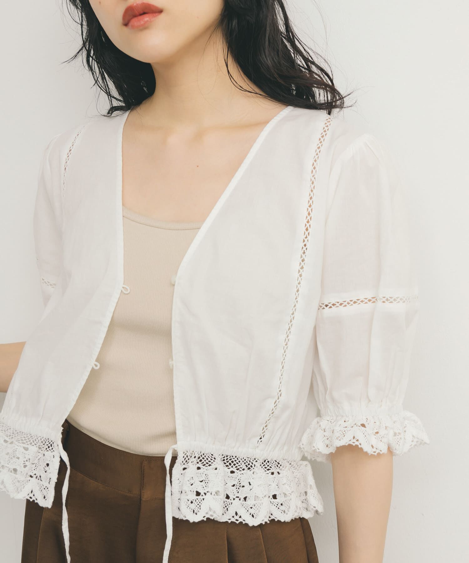  「2WAYコンパクトレースブラウス」|シャツ・ブラウス|