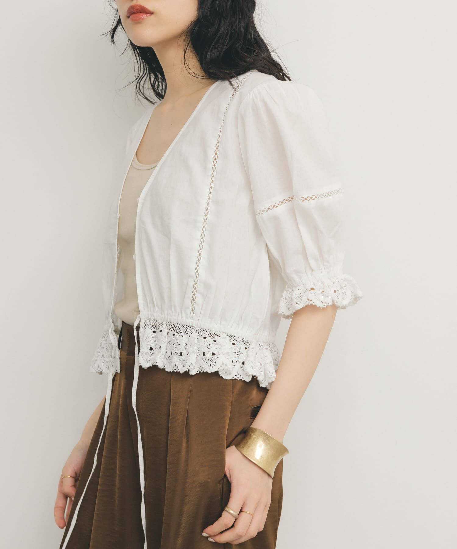  「2WAYコンパクトレースブラウス」|シャツ・ブラウス|