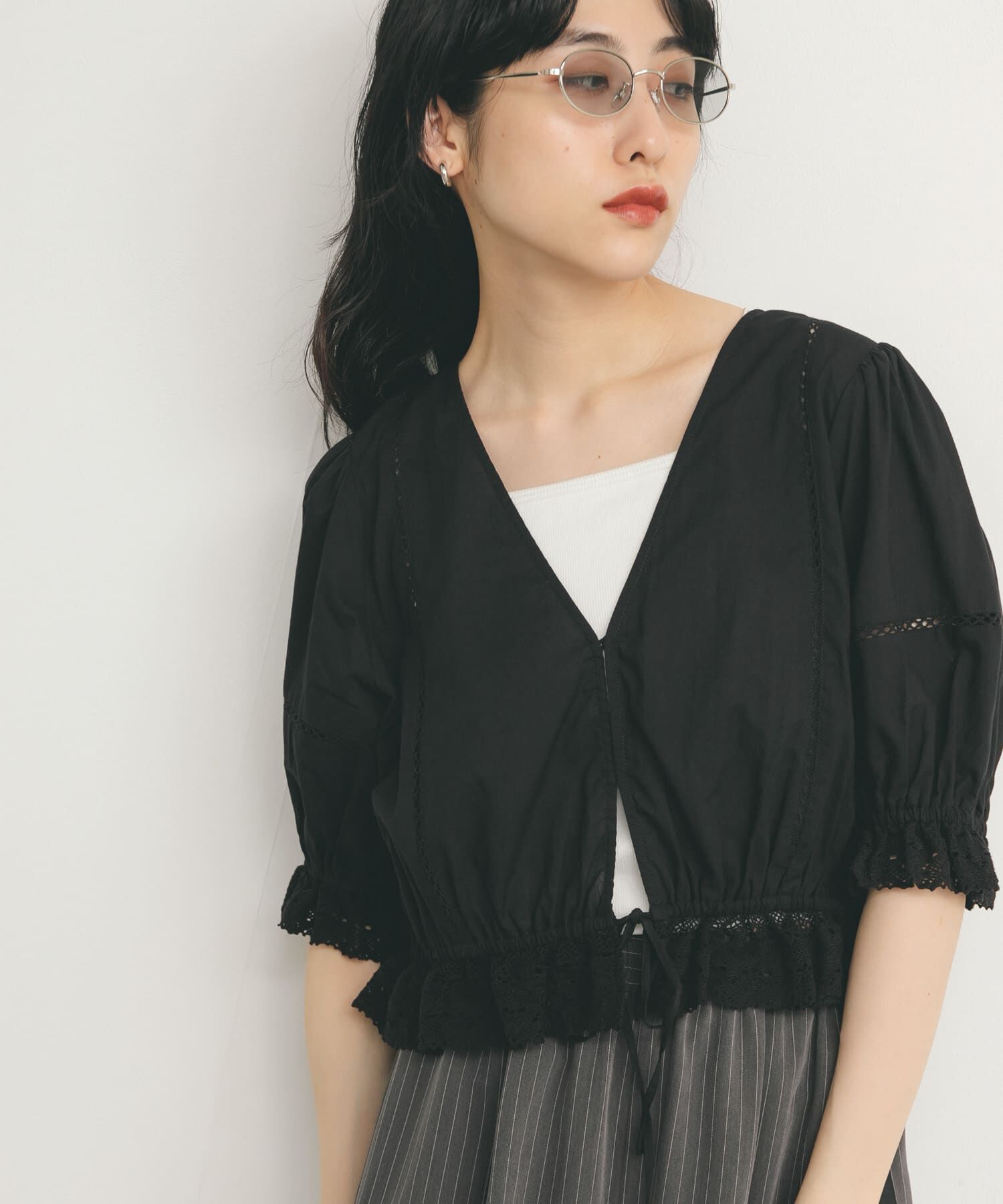  「2WAYコンパクトレースブラウス」|シャツ・ブラウス|