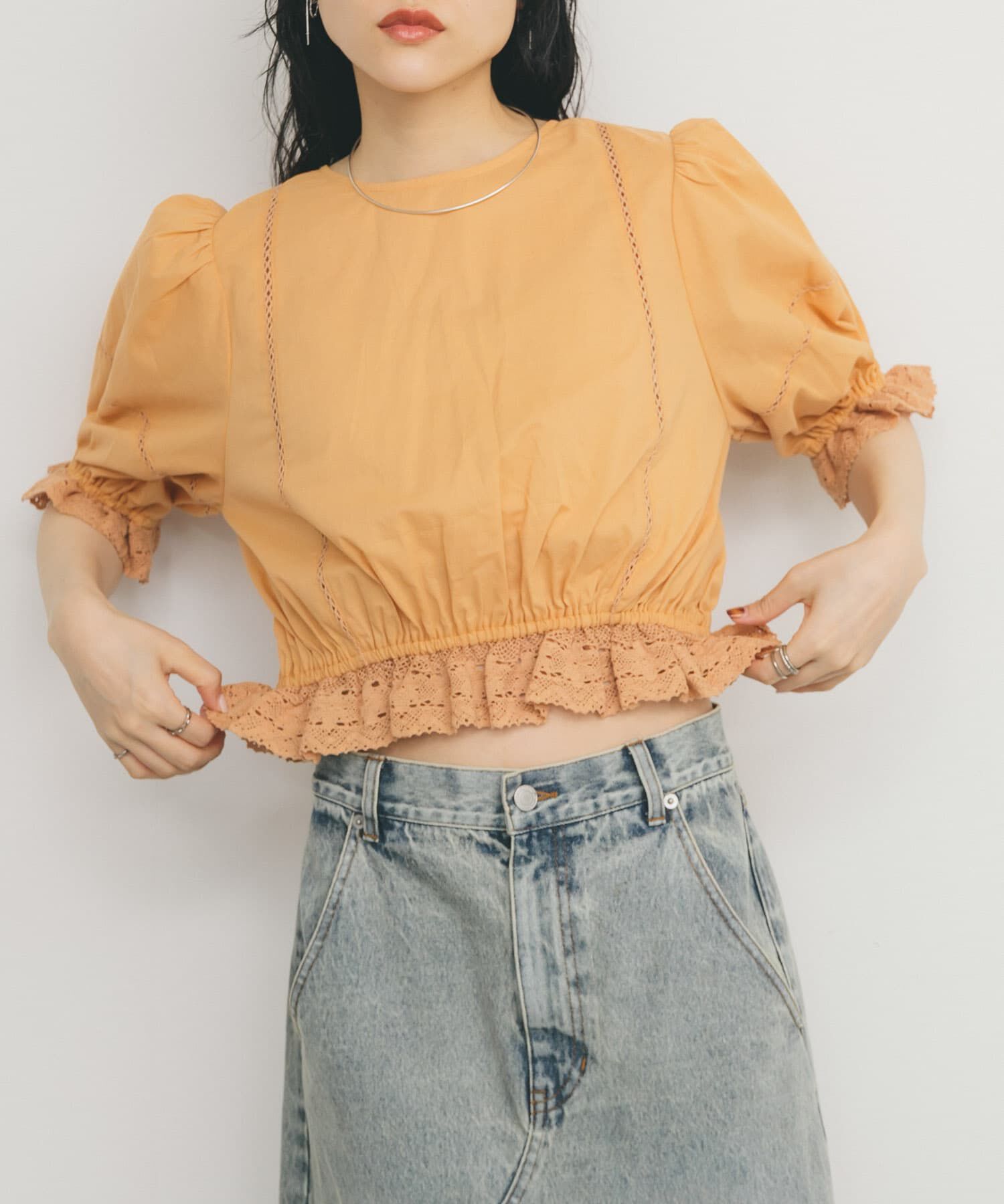  「2WAYコンパクトレースブラウス」|シャツ・ブラウス|