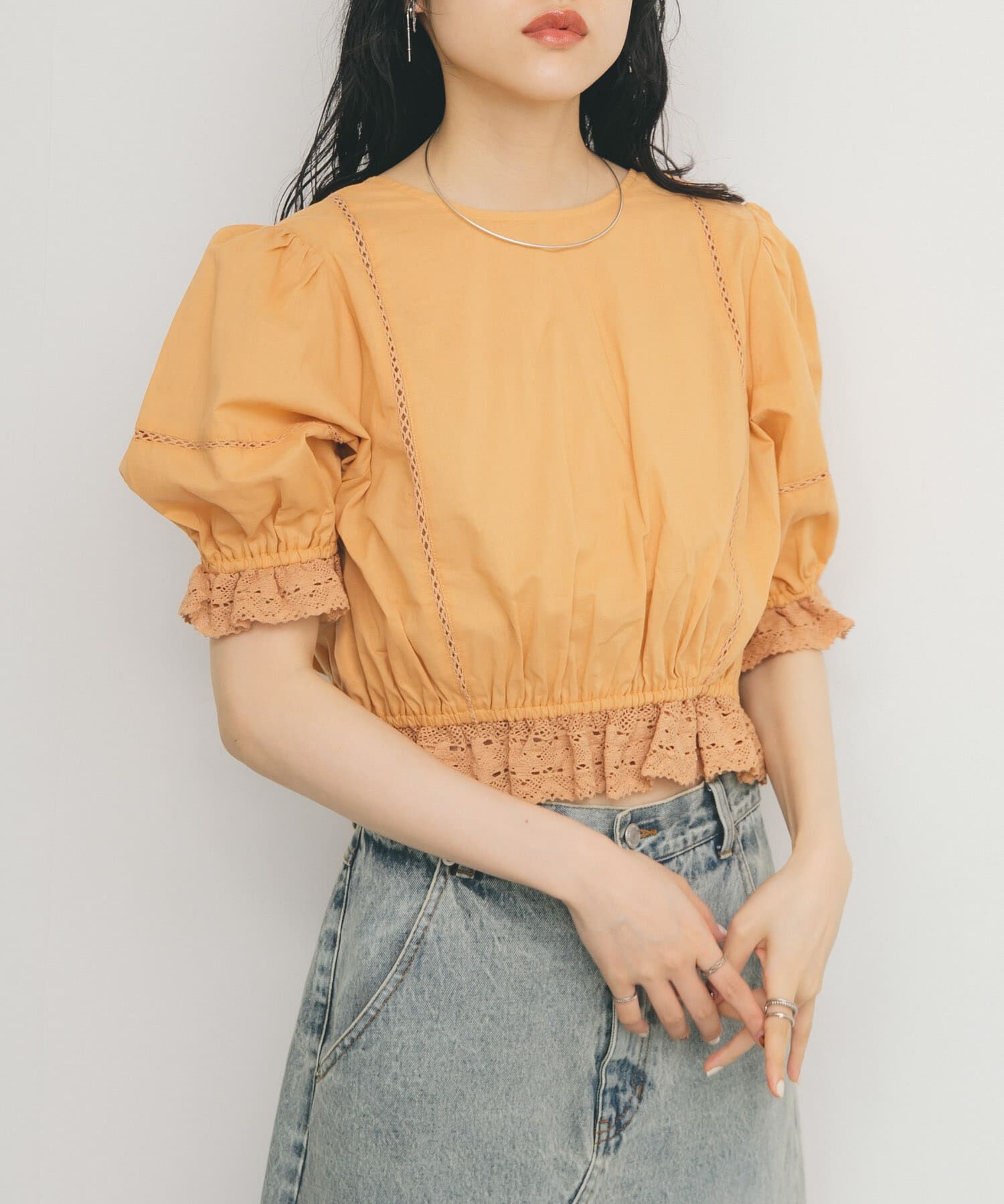  「2WAYコンパクトレースブラウス」|シャツ・ブラウス|