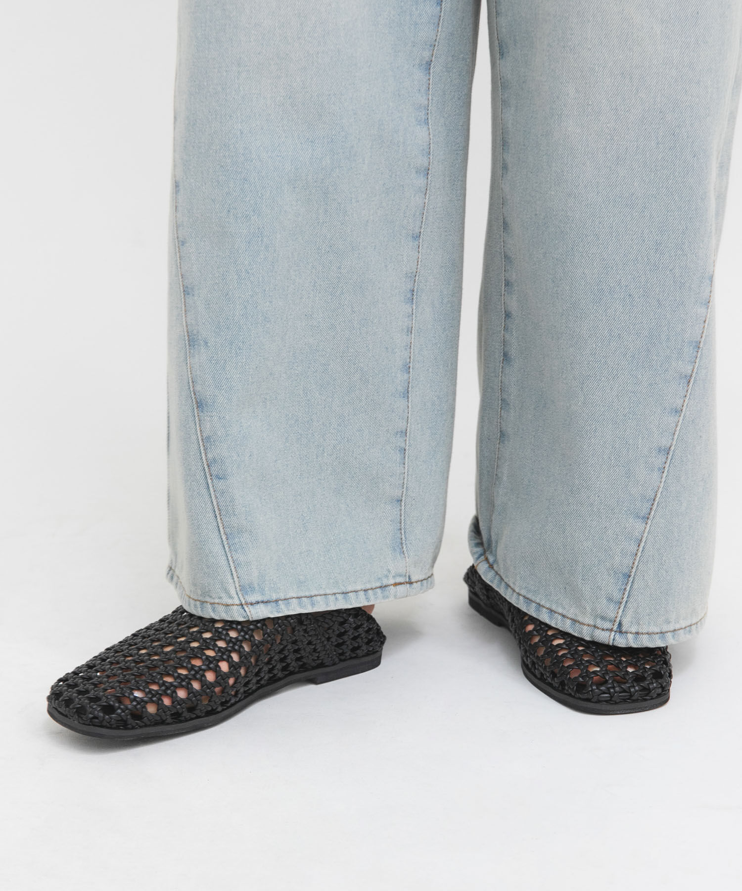  「スクエアトゥメッシュシューズ」|サンダル|