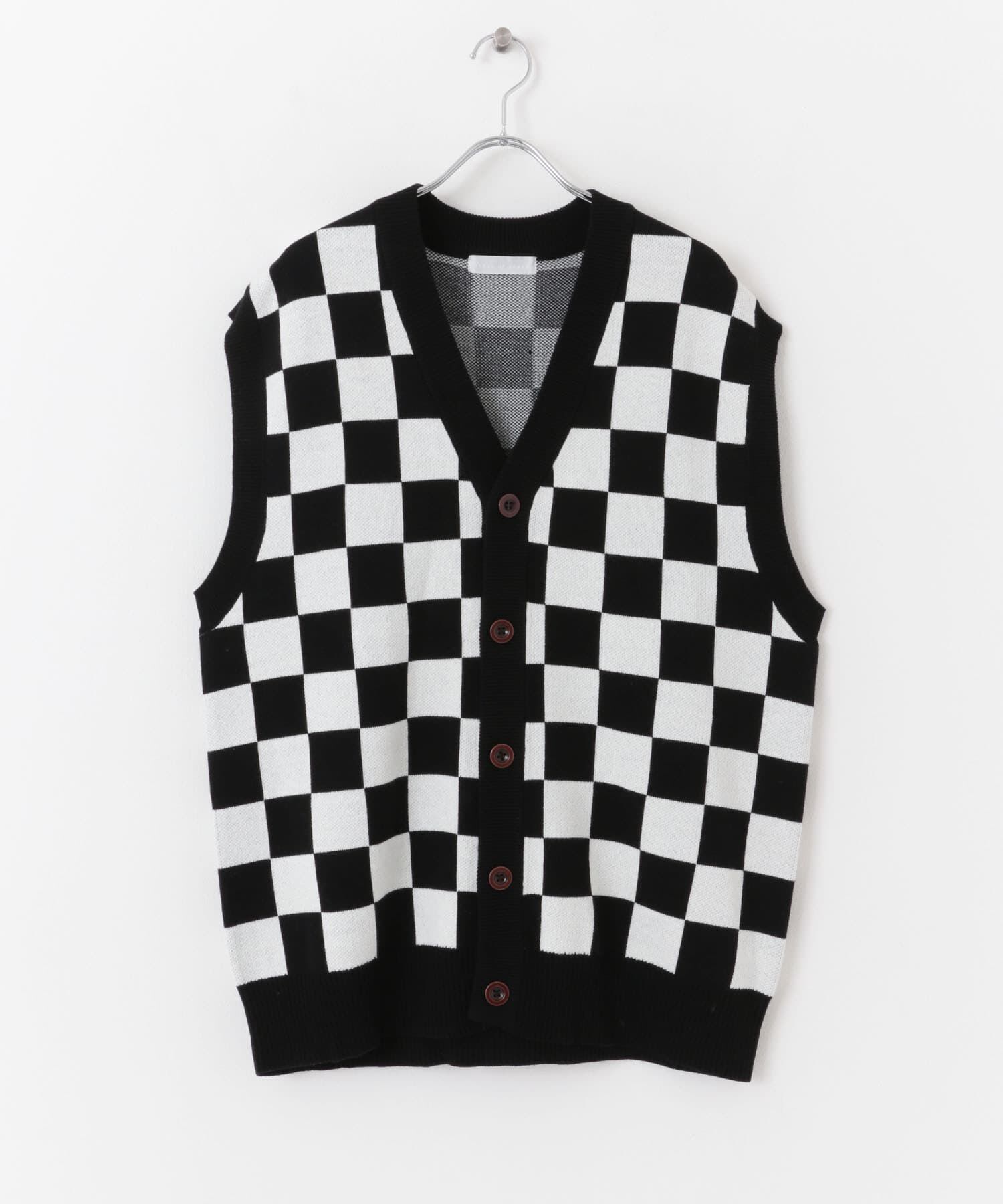 SENSE OF PLACE by URBAN RESEARCH「ブロックチェックカーディガンニットベスト」|ベスト・ジレ|