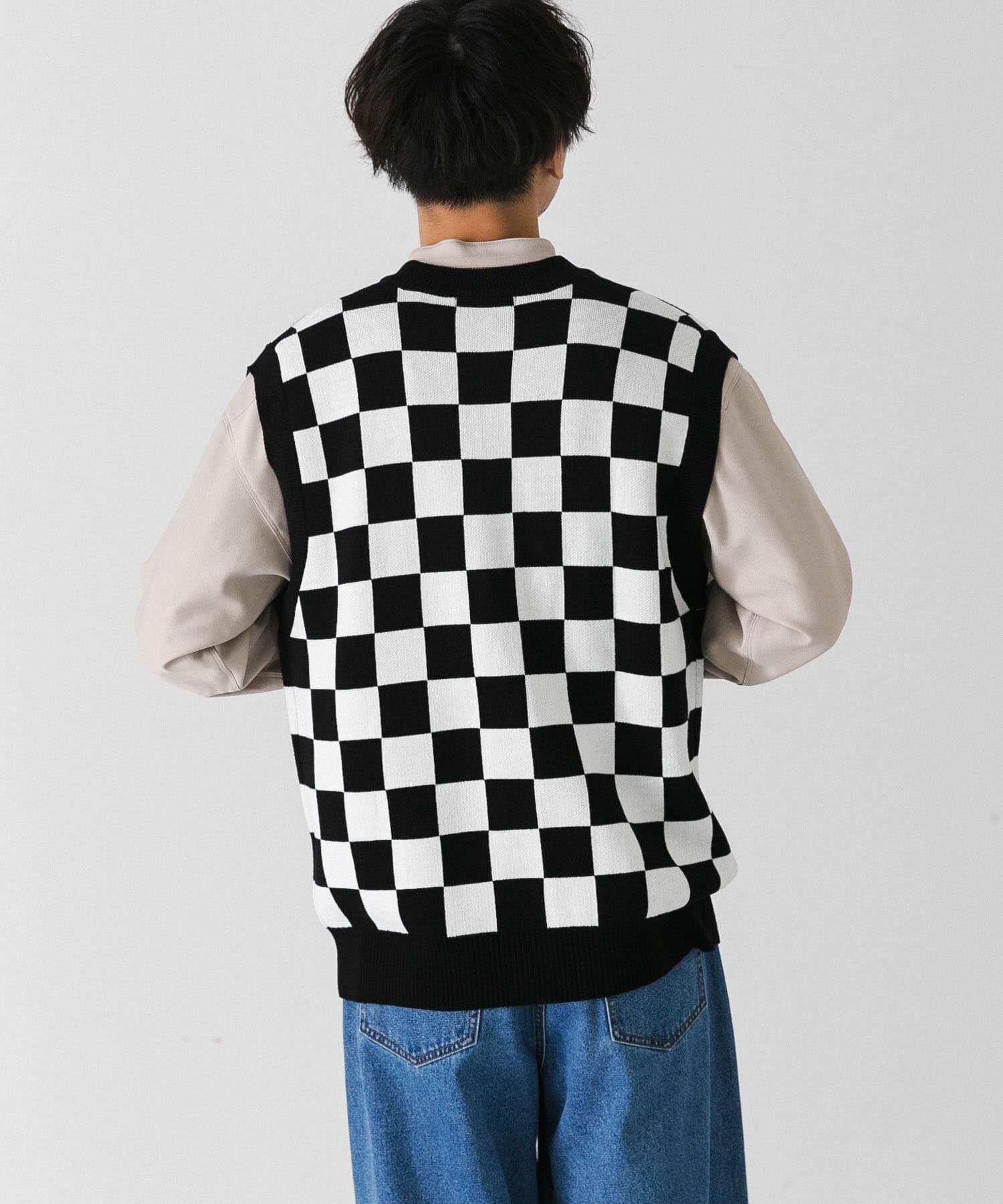 SENSE OF PLACE by URBAN RESEARCH「ブロックチェックカーディガンニットベスト」|ベスト・ジレ|