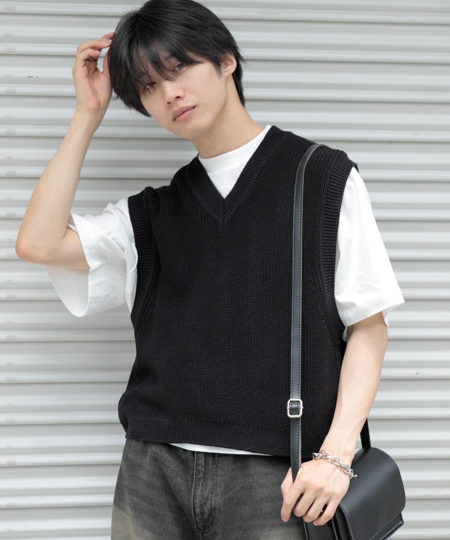 SENSE OF PLACE by URBAN RESEARCH「アゼアミクロップドニットベスト」|ベスト・ジレ|