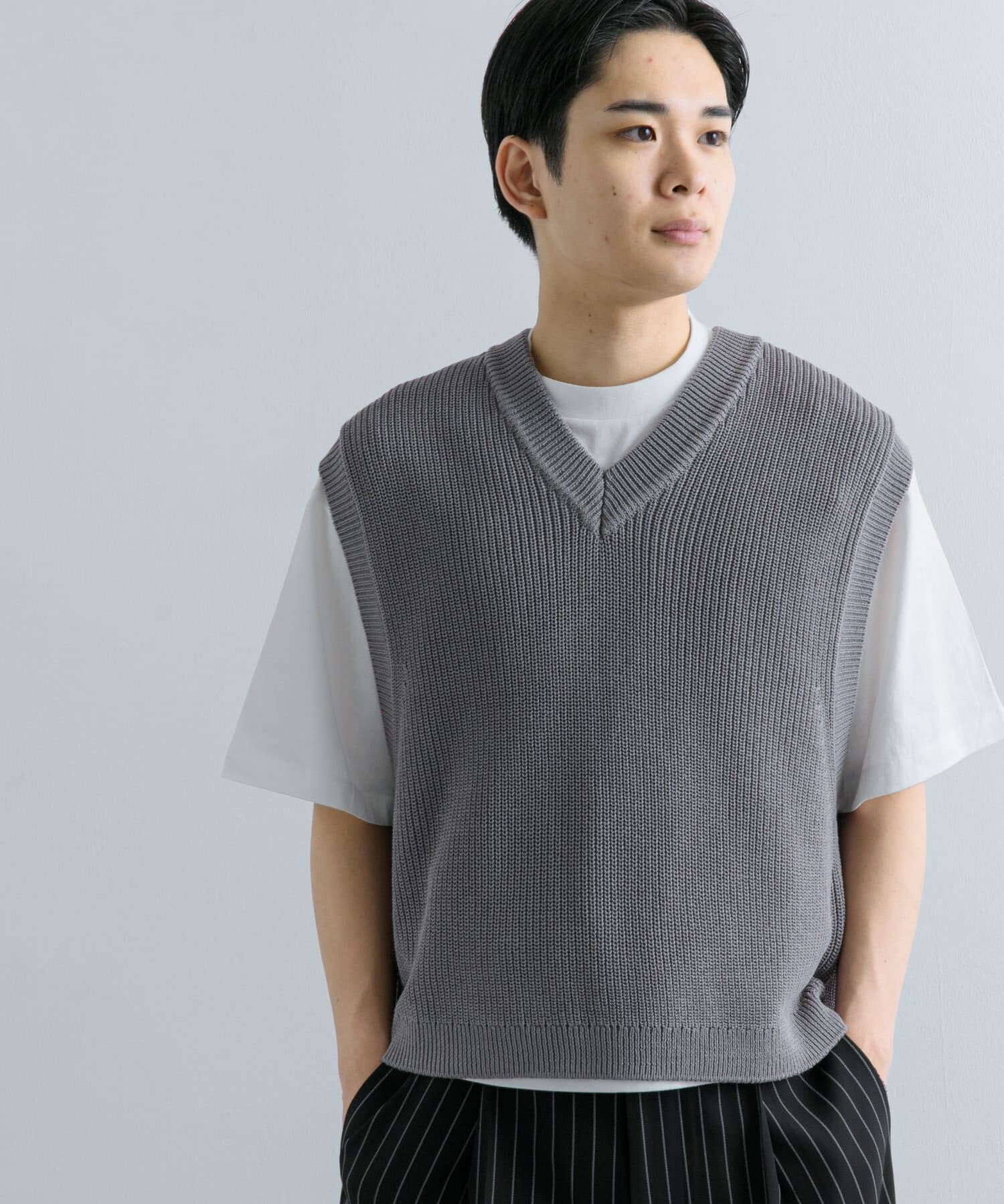 SENSE OF PLACE by URBAN RESEARCH「アゼアミクロップドニットベスト」|ベスト・ジレ|