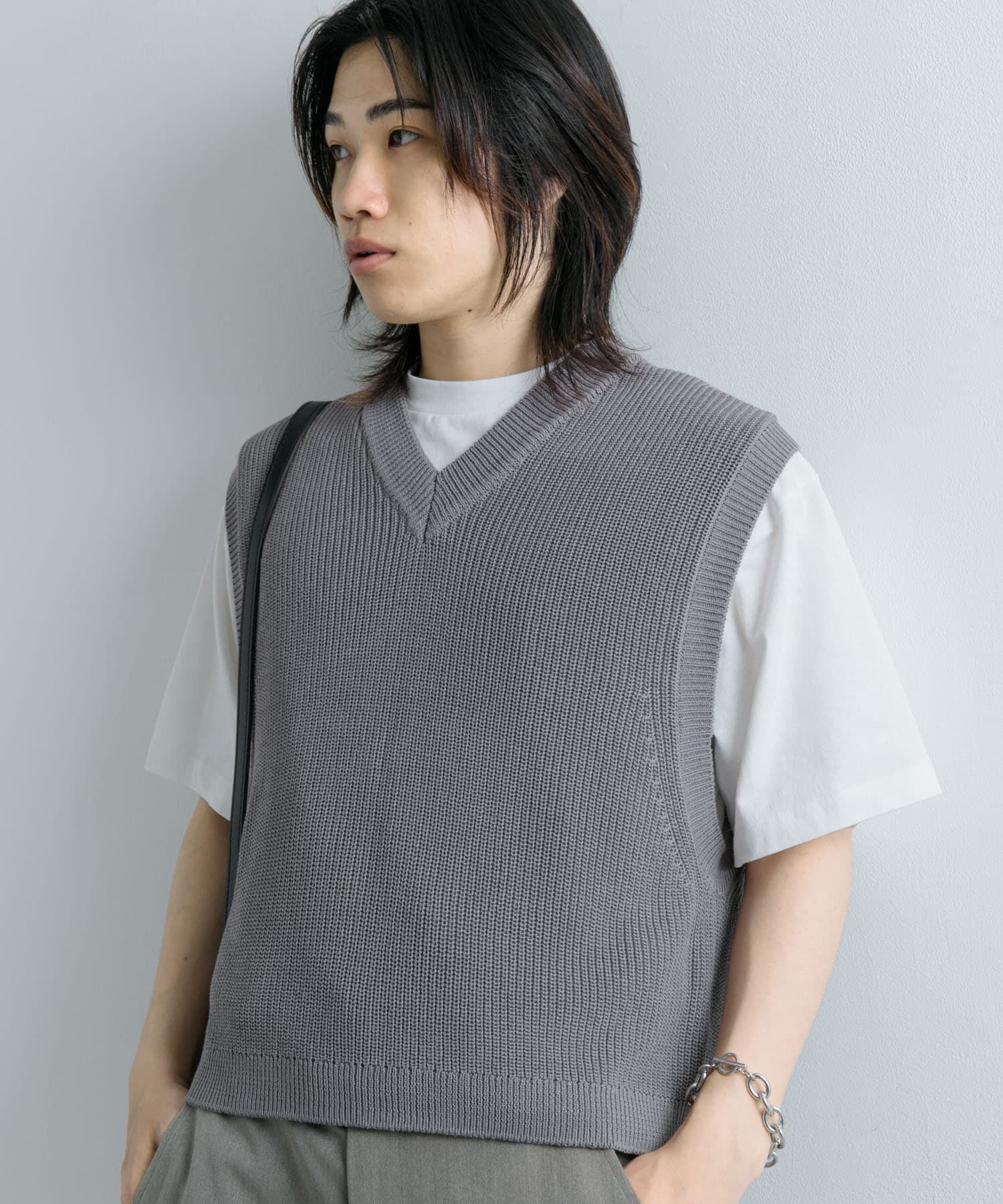 SENSE OF PLACE by URBAN RESEARCH「アゼアミクロップドニットベスト」|ベスト・ジレ|