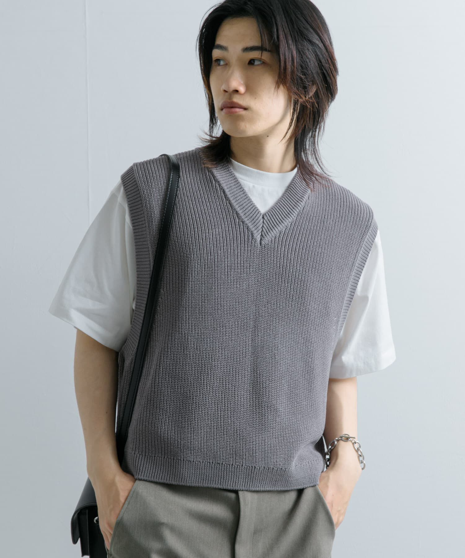 SENSE OF PLACE by URBAN RESEARCH「アゼアミクロップドニットベスト」|ベスト・ジレ|