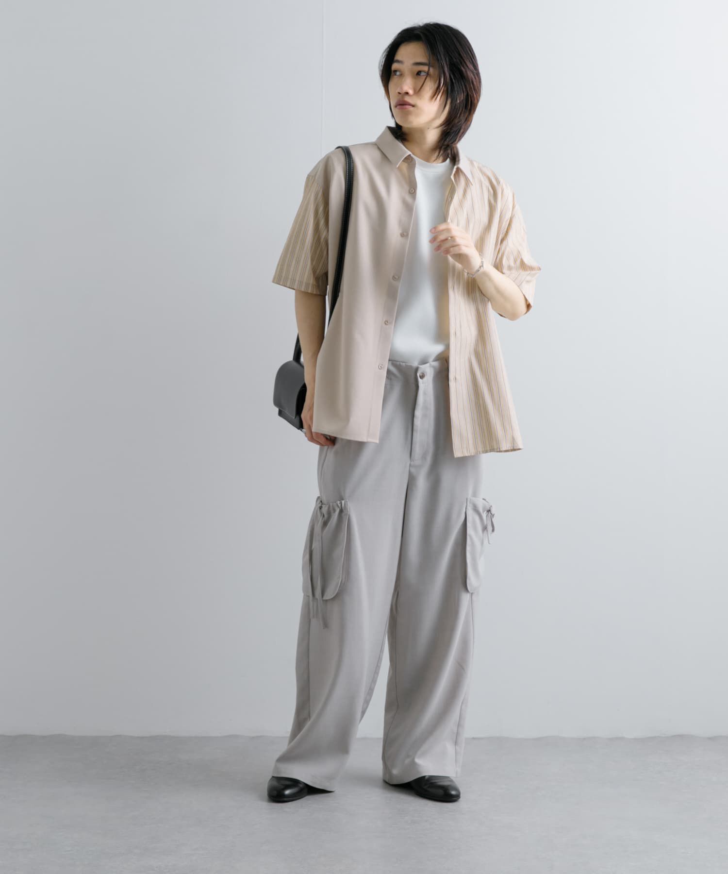 SENSE OF PLACE by URBAN RESEARCH「ストライプブロックドシャツ(5分袖)」|シャツ・ブラウス|