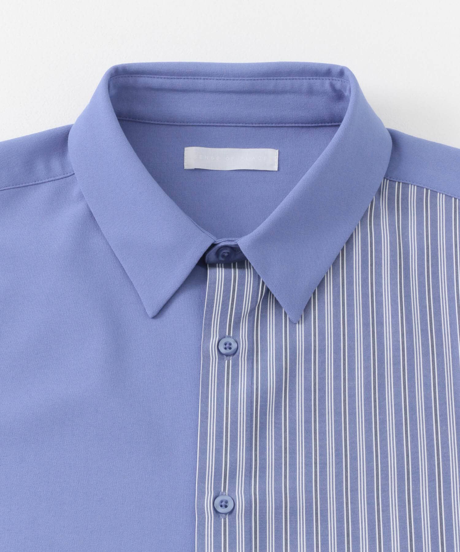 SENSE OF PLACE by URBAN RESEARCH「ストライプブロックドシャツ(5分袖)」|シャツ・ブラウス|